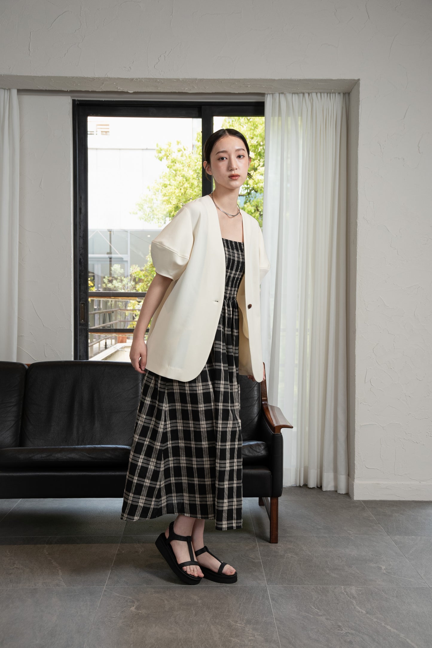 check cami dress
