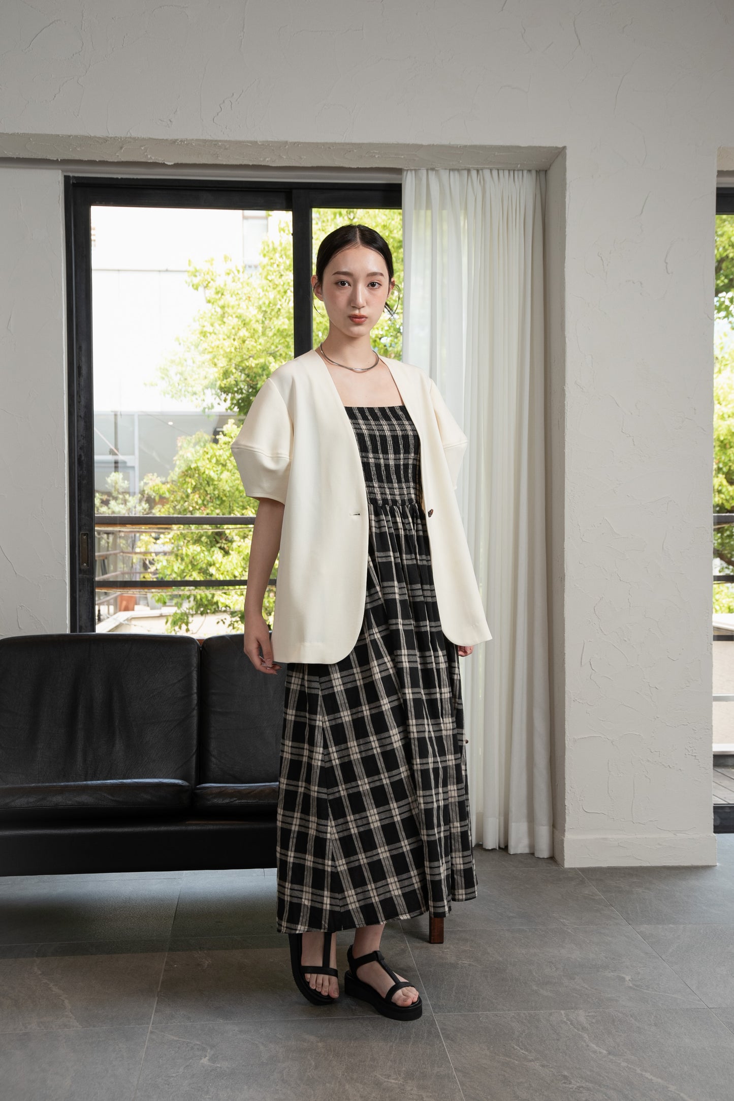check cami dress