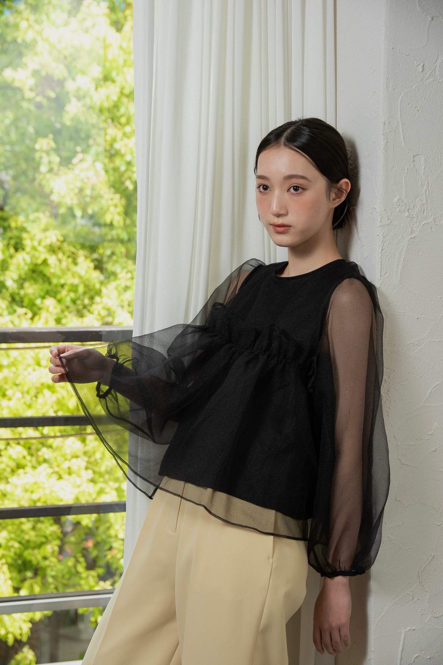 organdy flare blouse