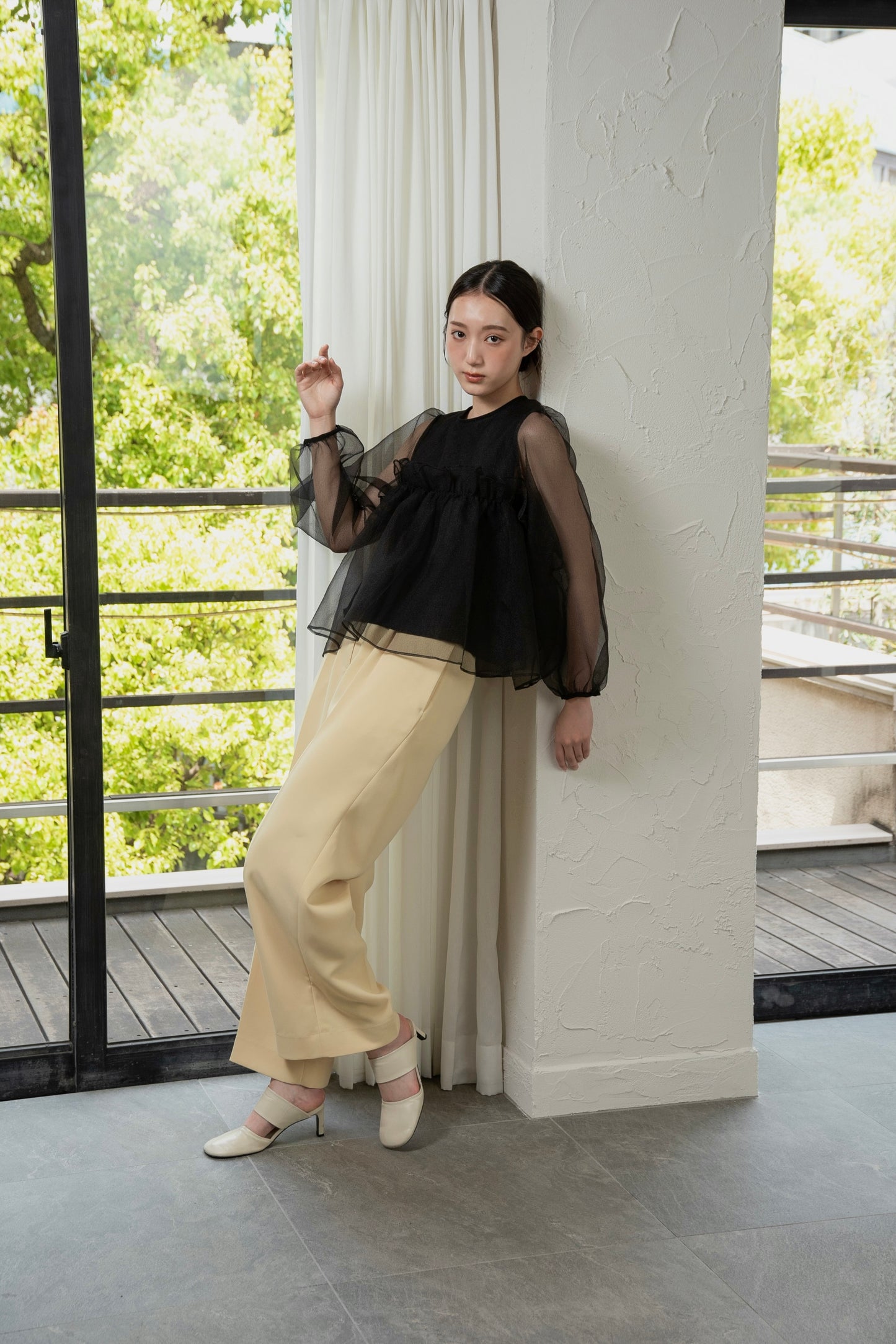 organdy flare blouse