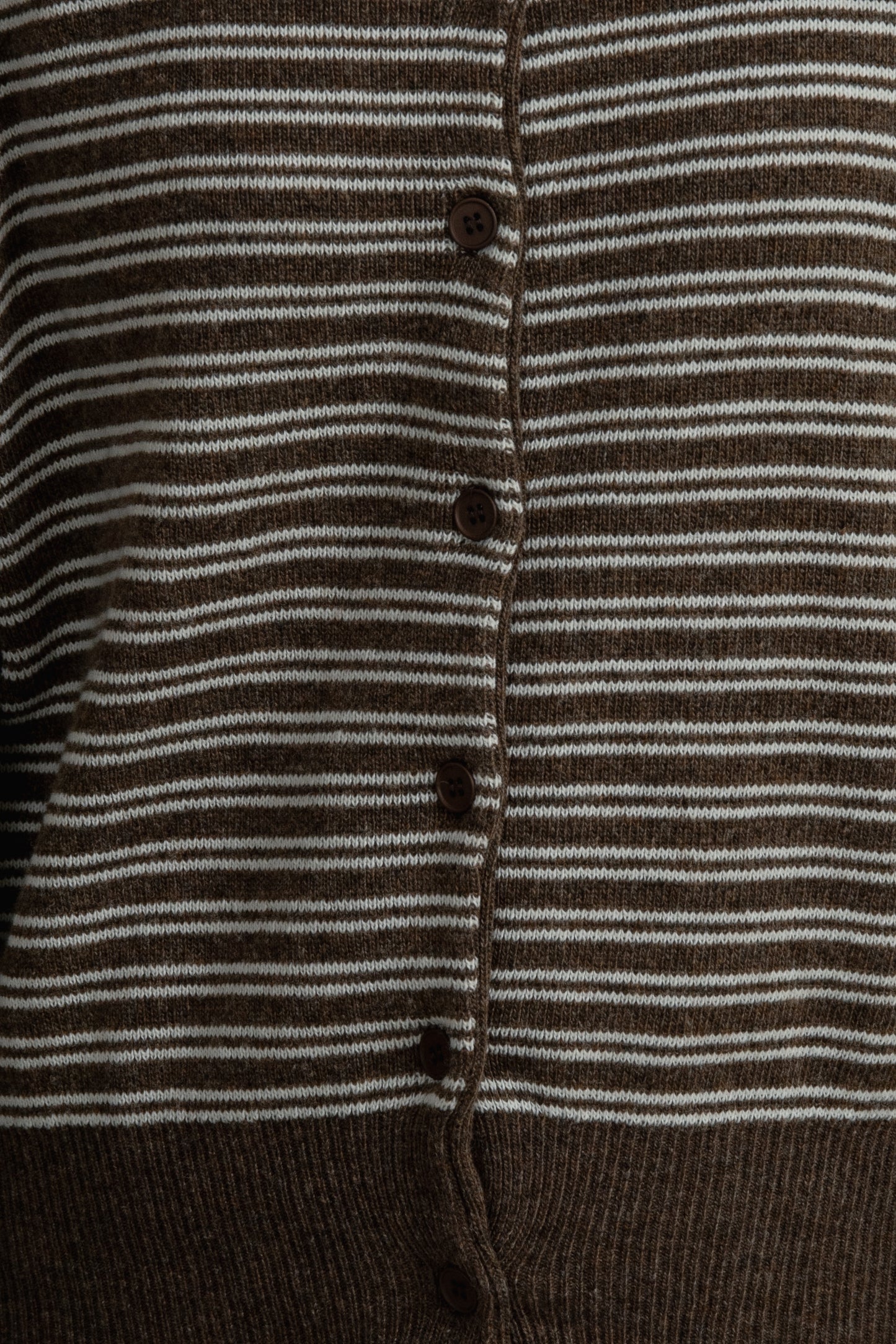 horizontal stripe crew neck cardigan