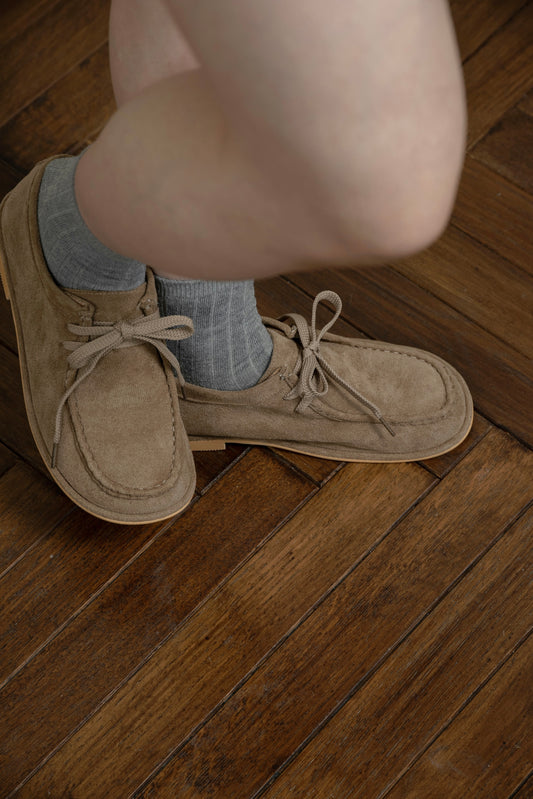 stitch moccasin flat shoes