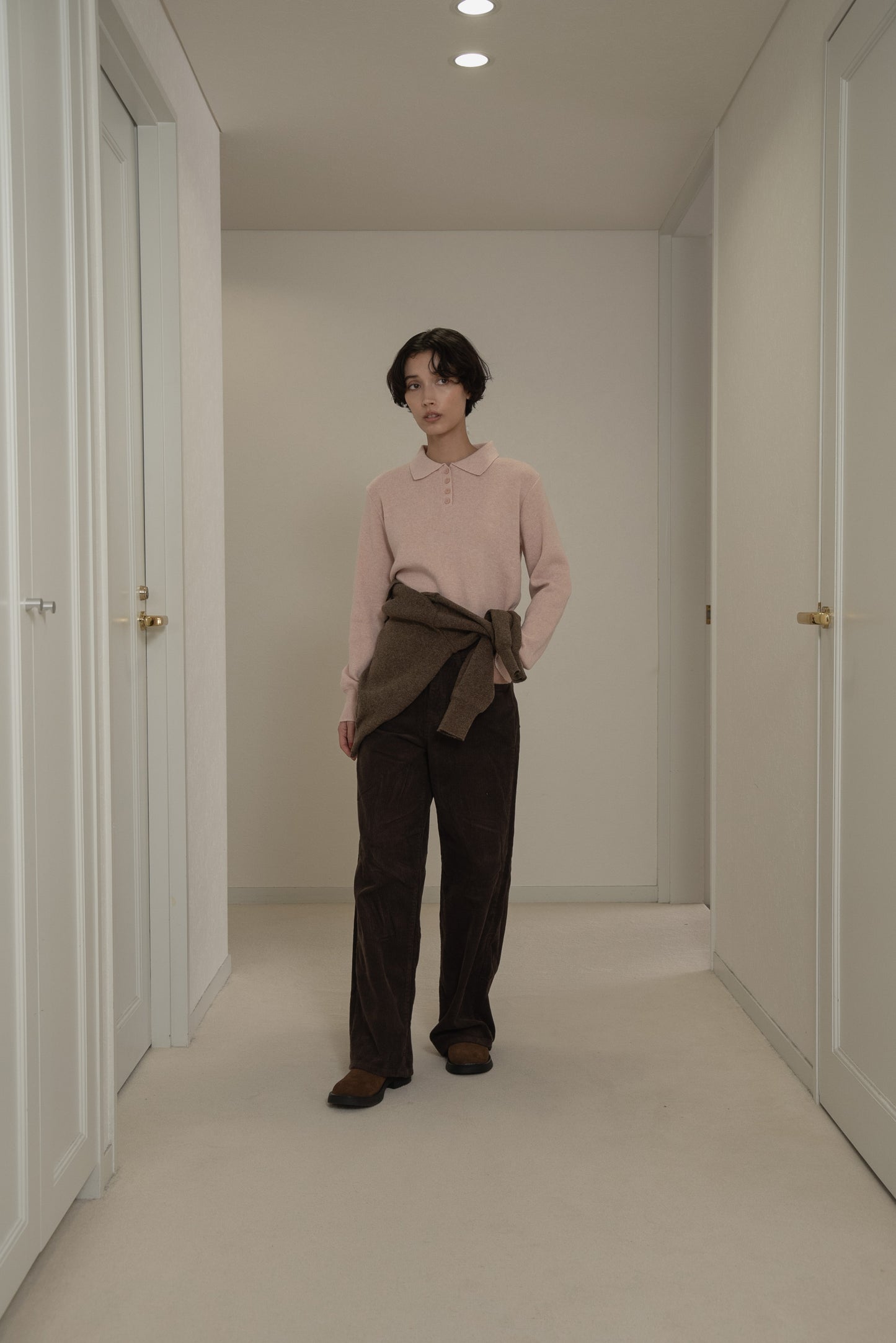 simple polo rafu knit pullover