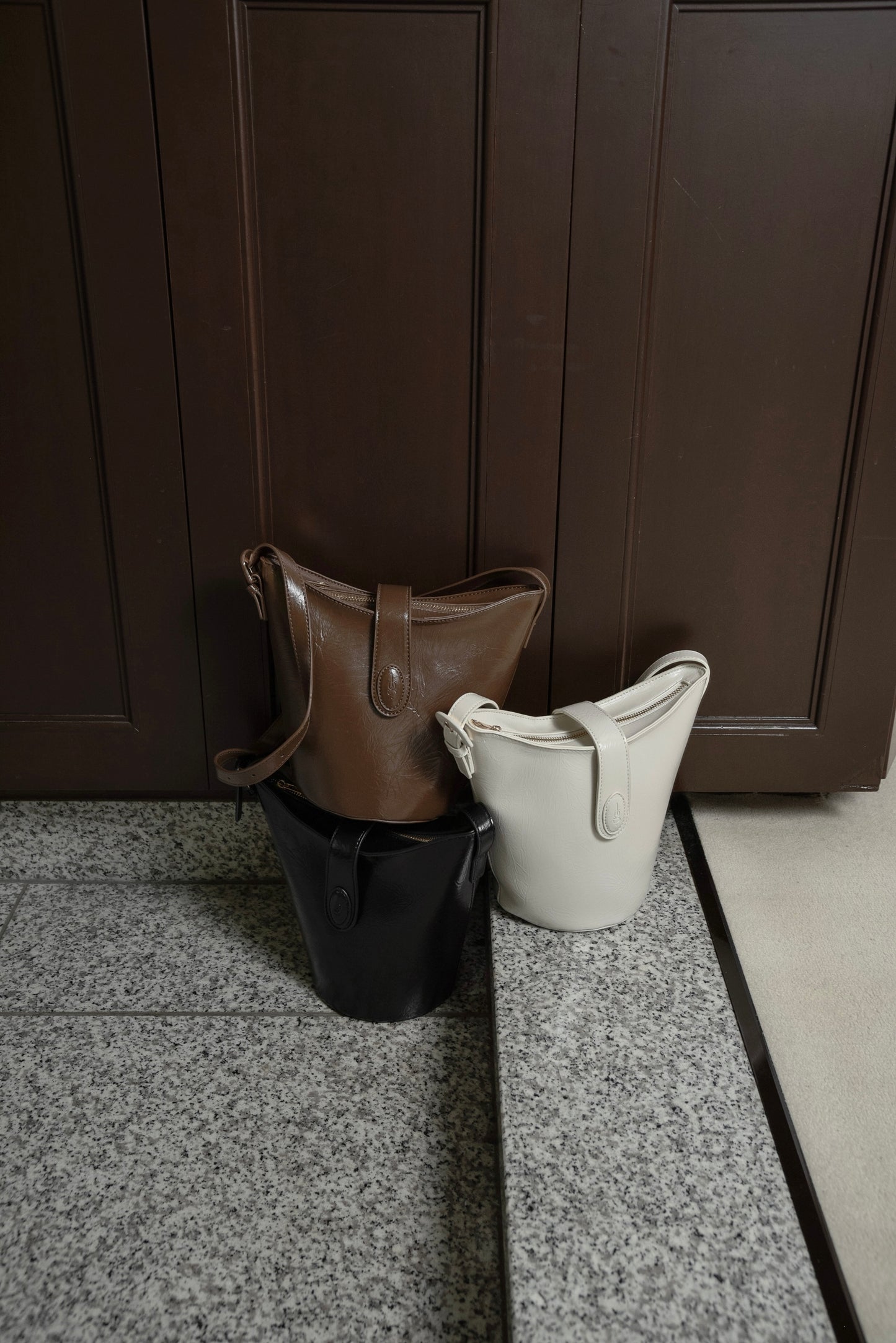triangle logo one handle bag