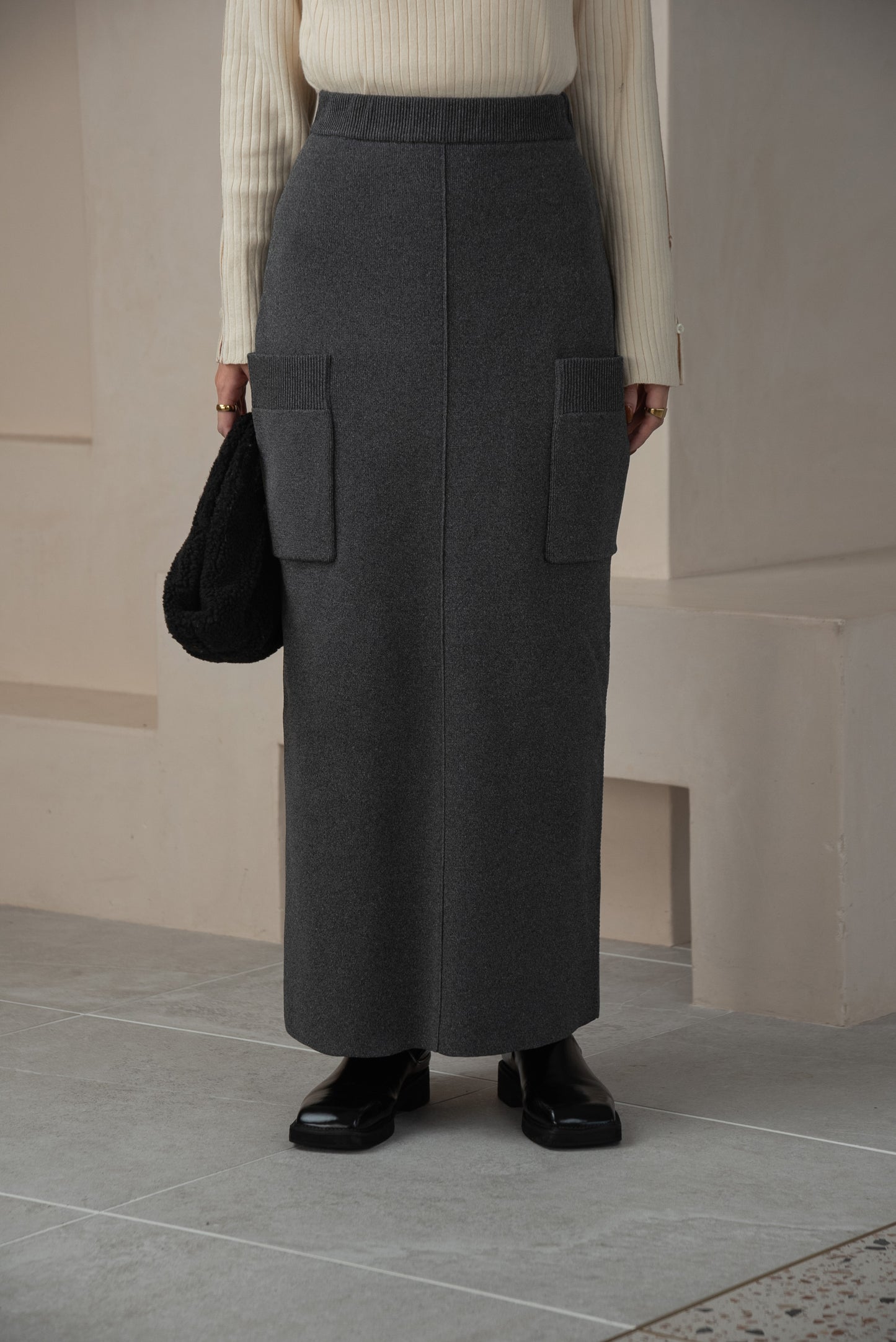 side pocket straight skirt