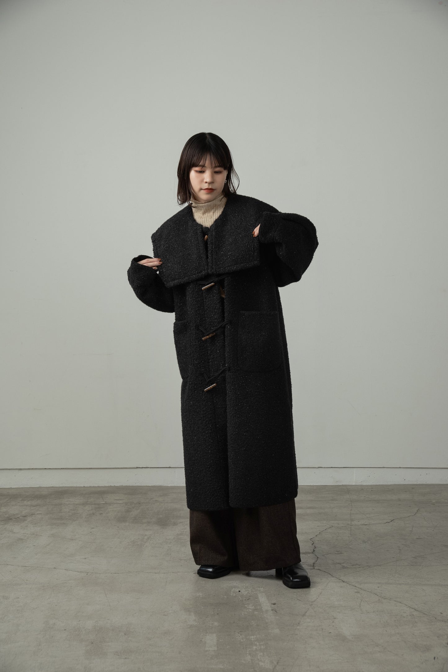 big collar boa duffle coat
