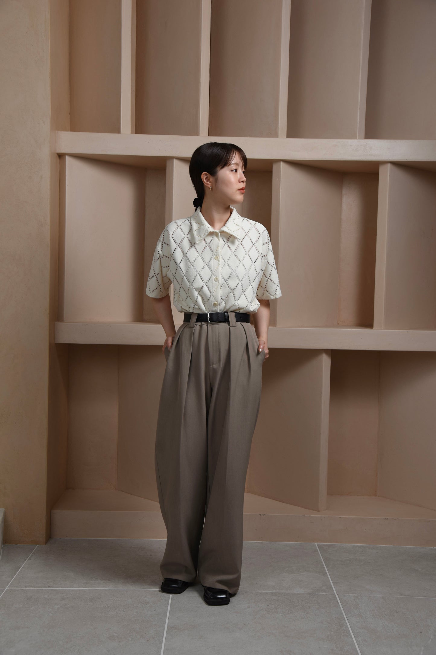 mesh line pattern tops【eim plus+限定アイテム】