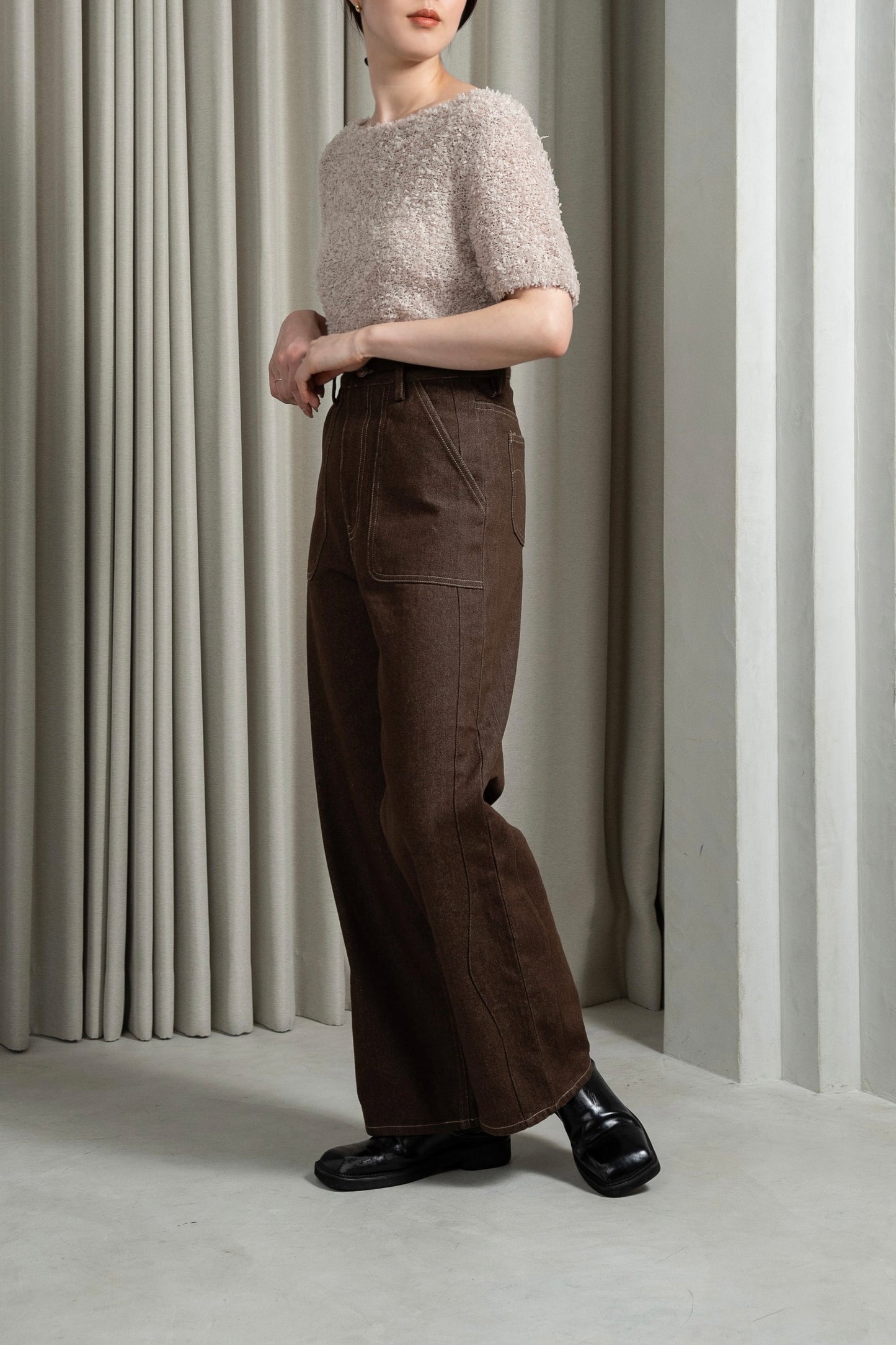 tape yarn short sleeves tops