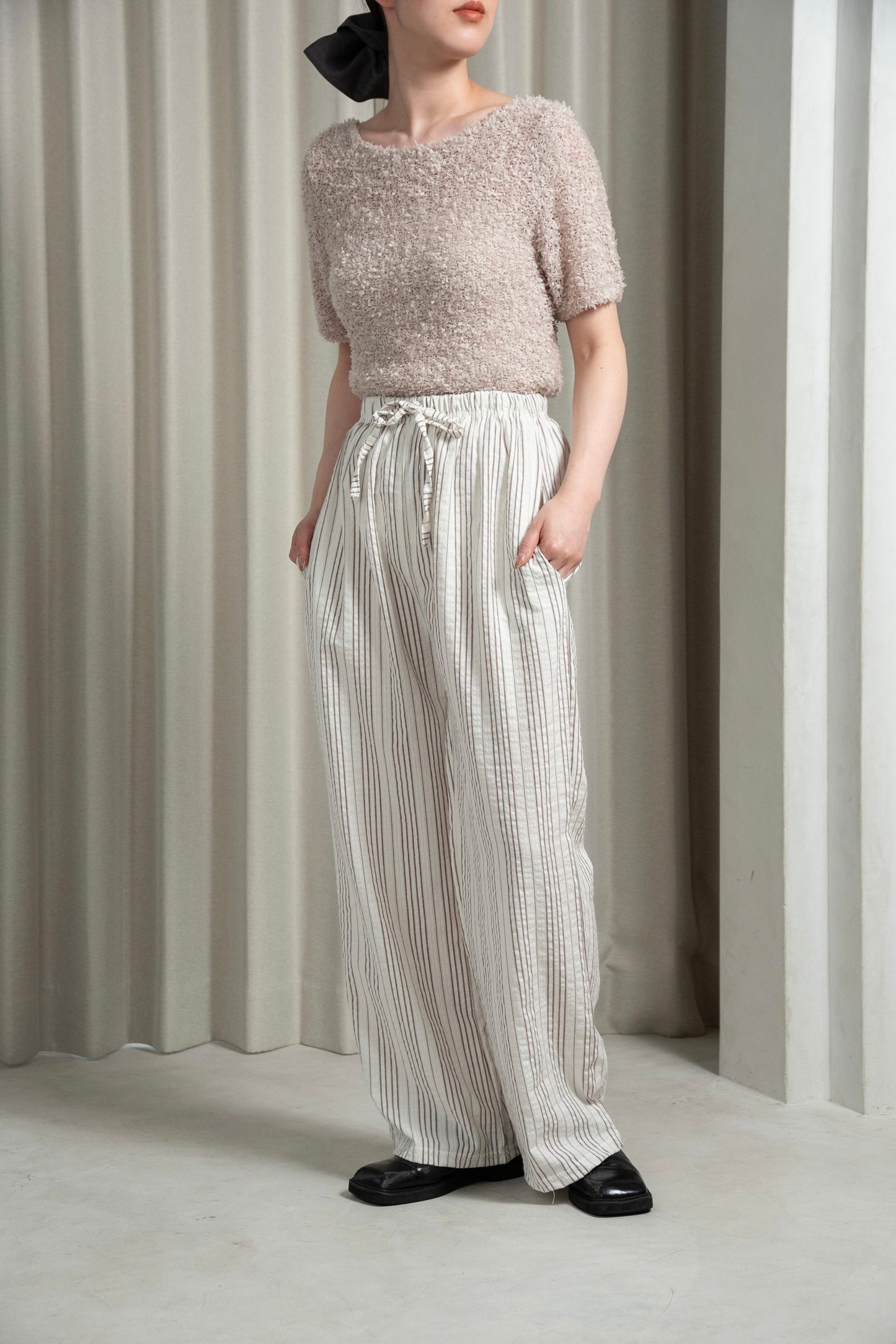 tape yarn short sleeves tops