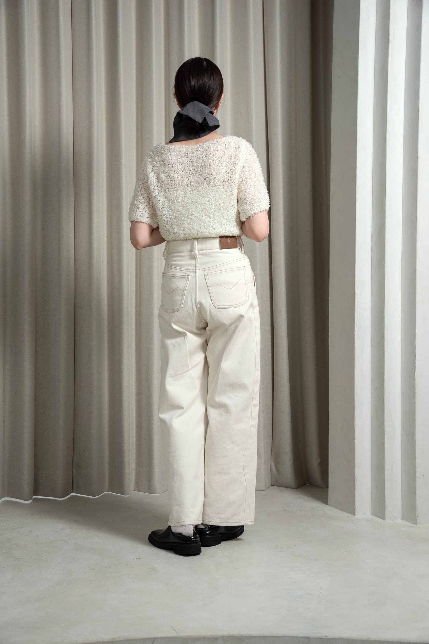 tape yarn short sleeves tops