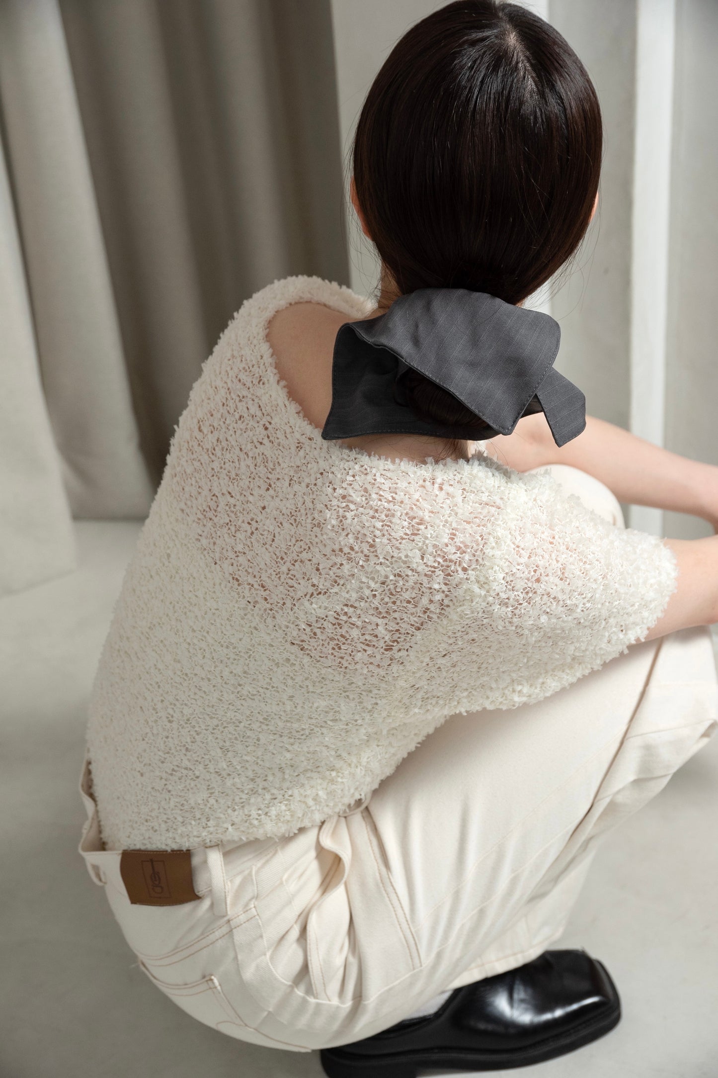 tape yarn short sleeves tops