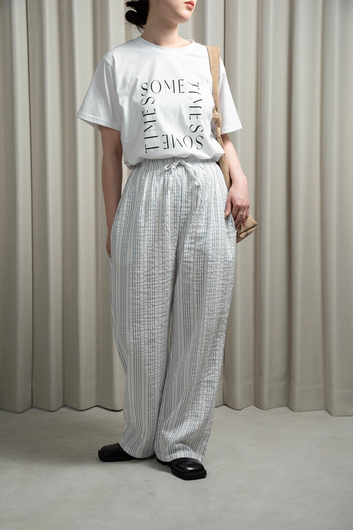 stripe rafu straight pants
