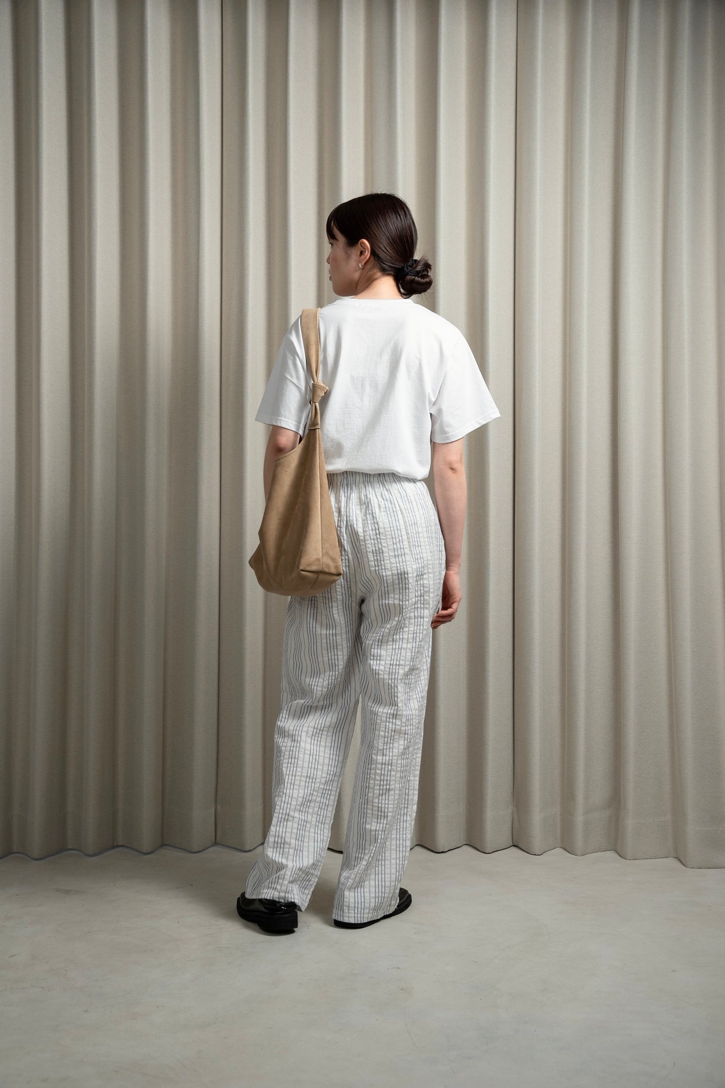 stripe rafu straight pants