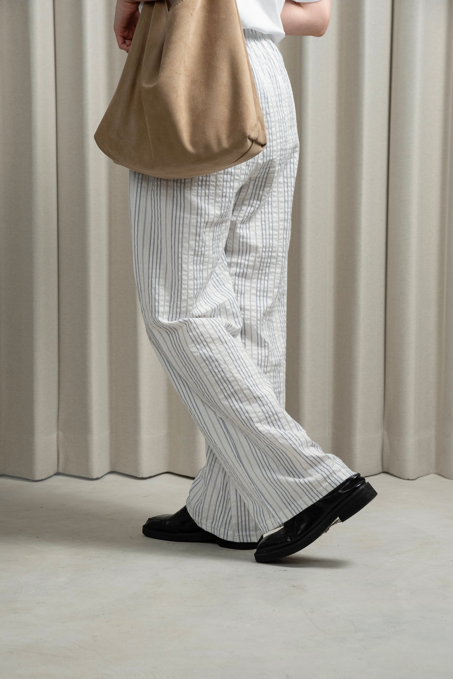 stripe rafu straight pants