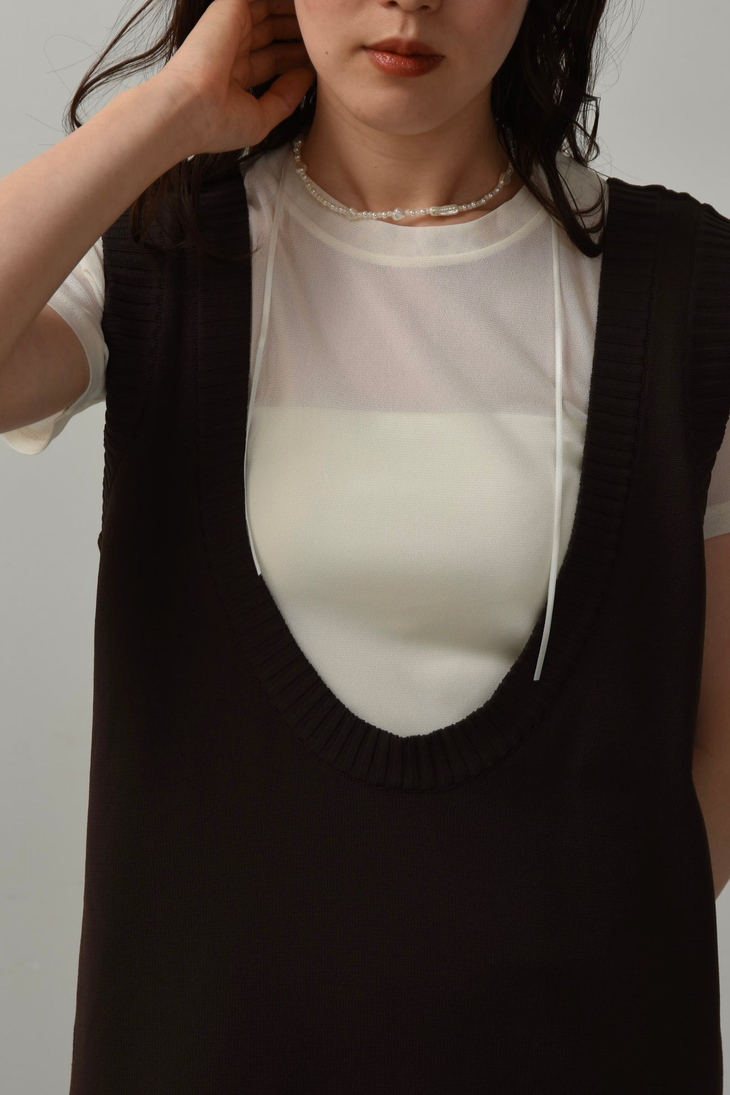 2way pearl like necklace