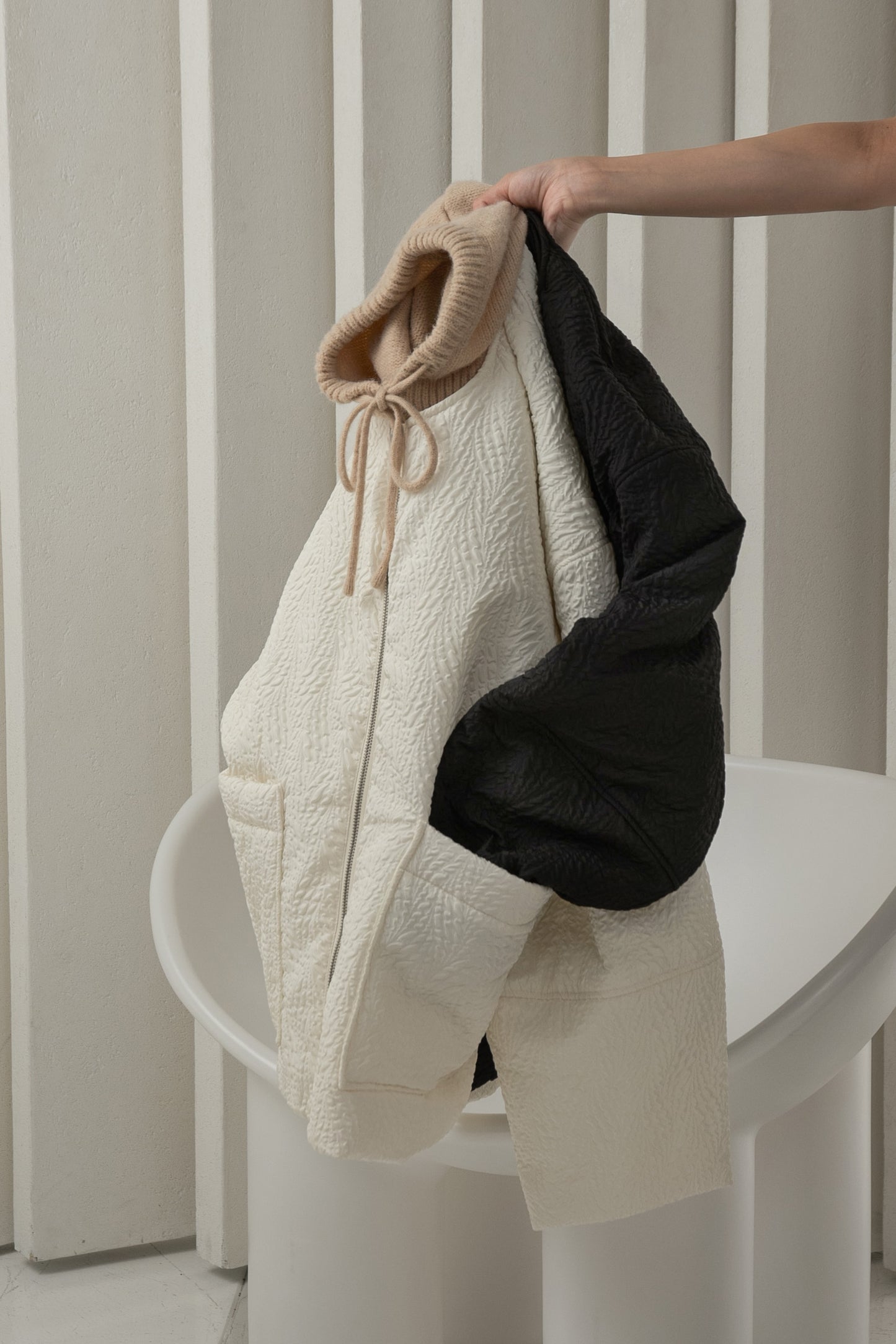 jacquard zip blouson