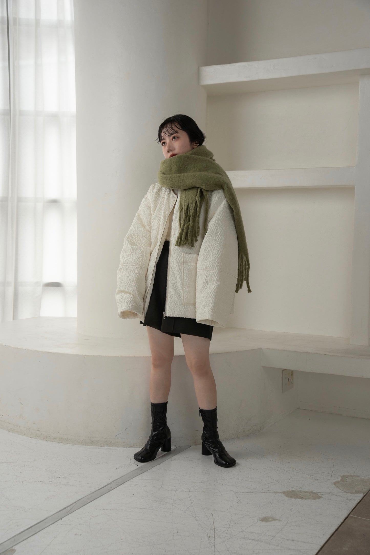 jacquard zip blouson