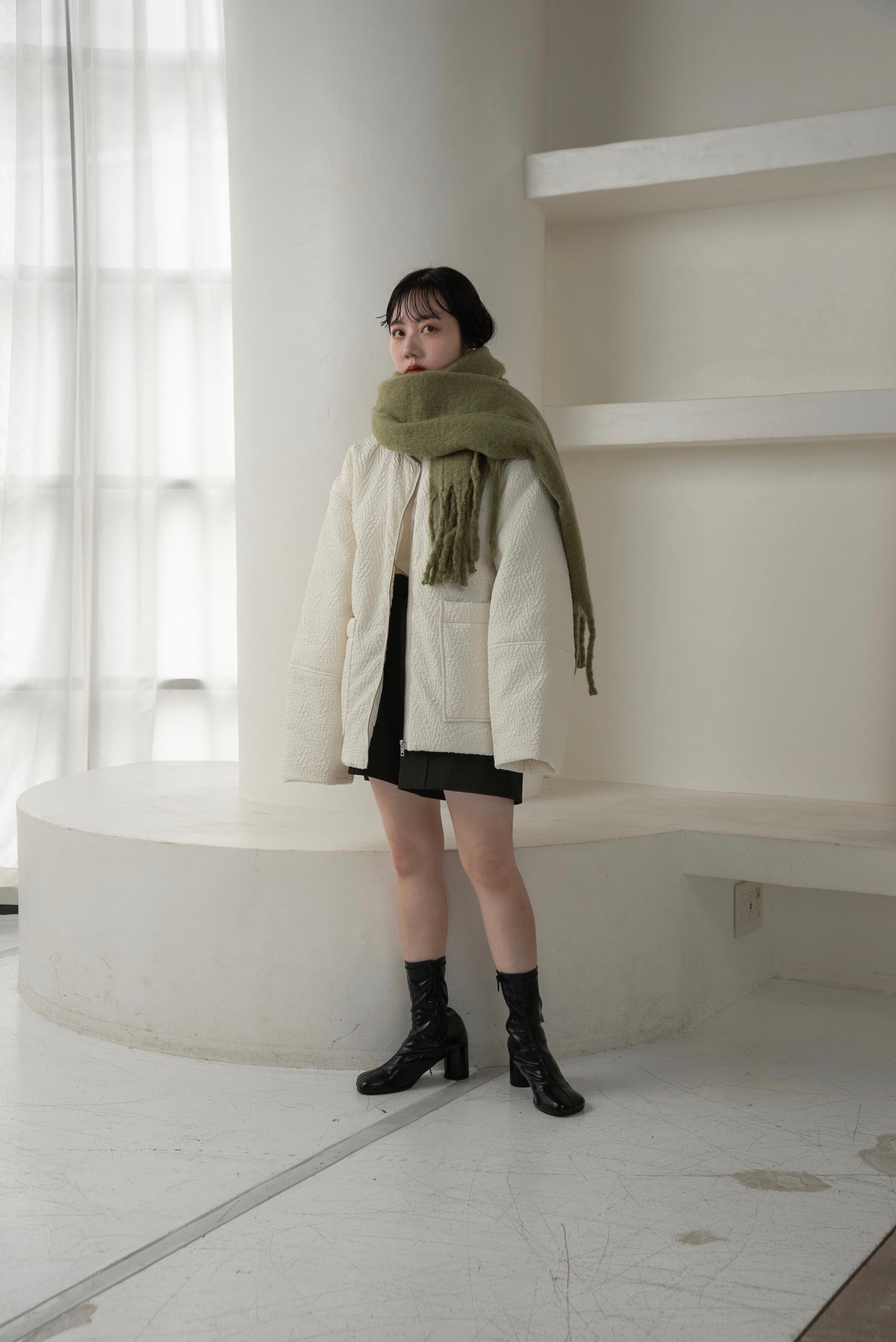 jacquard zip blouson