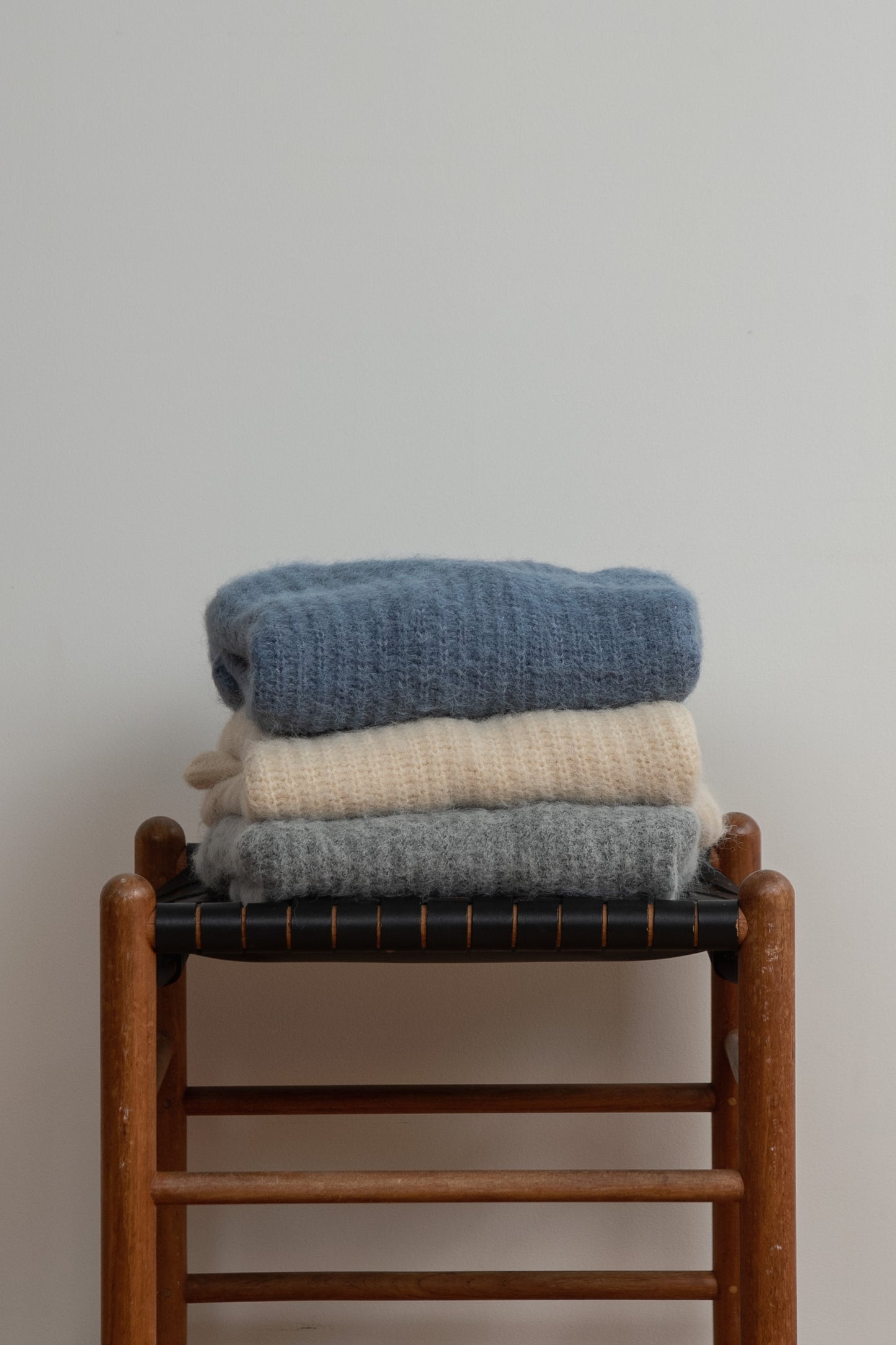 shaggy deep v neck knit