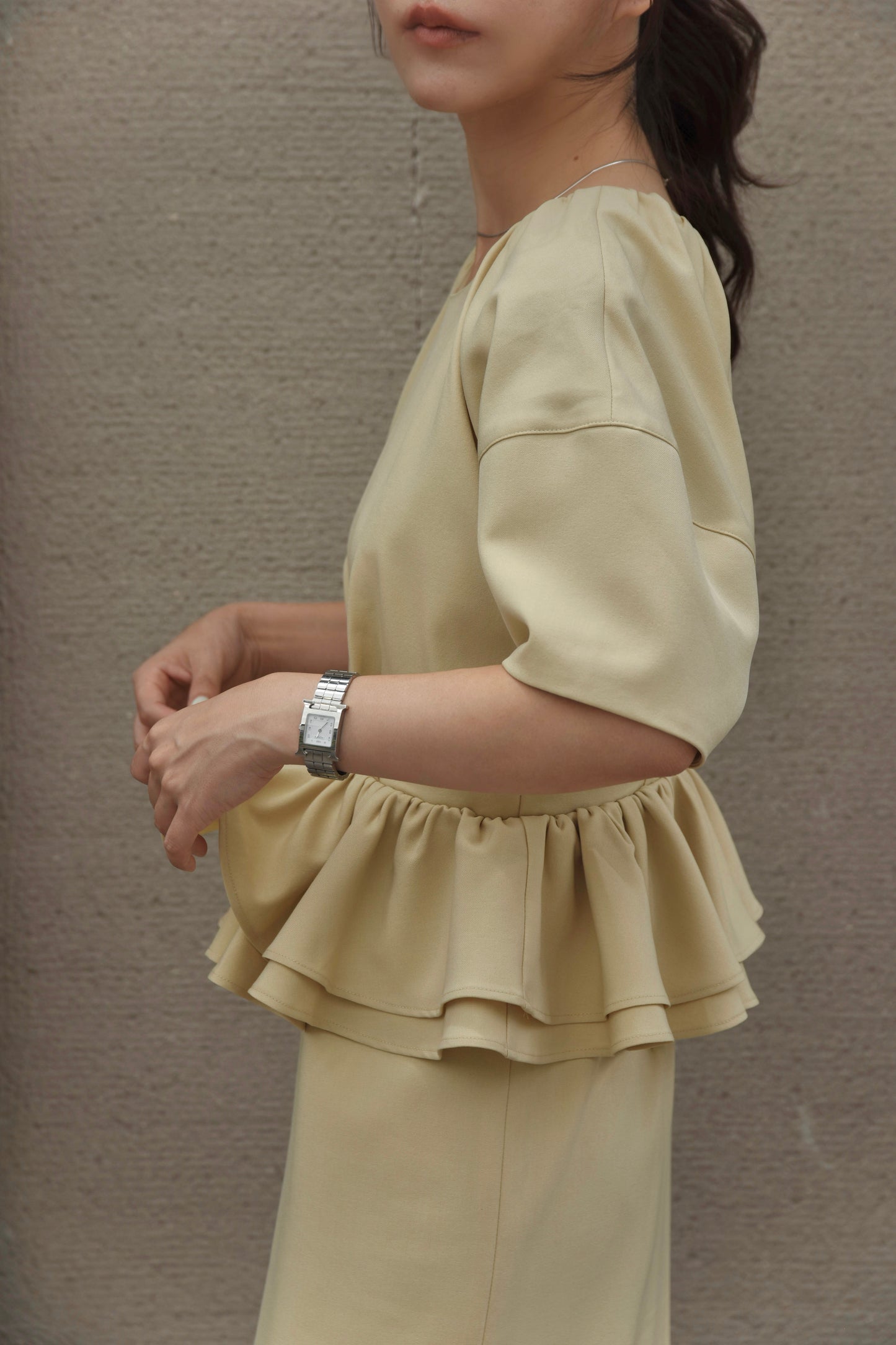 double frill pencil dress