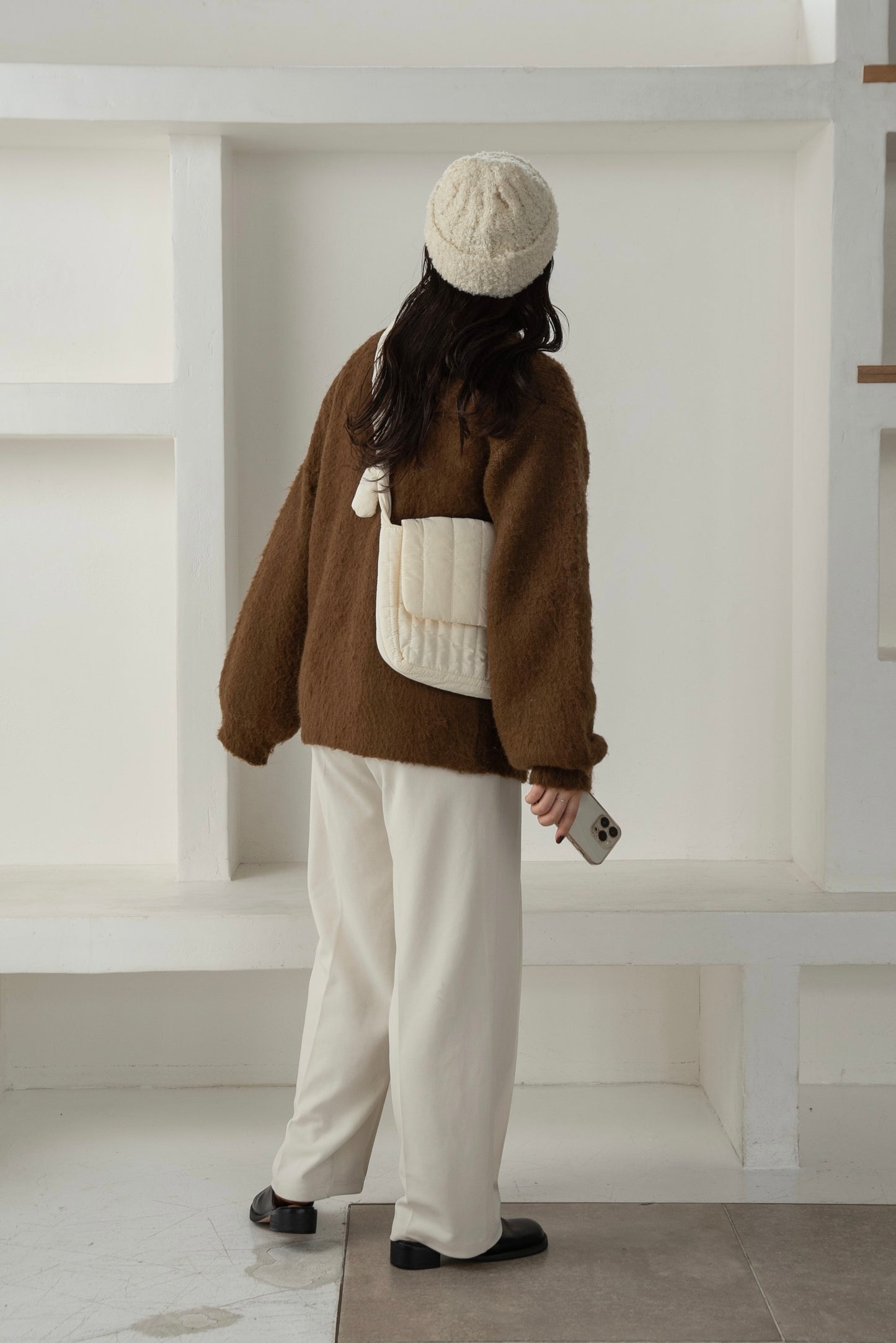 fluffy knit cap