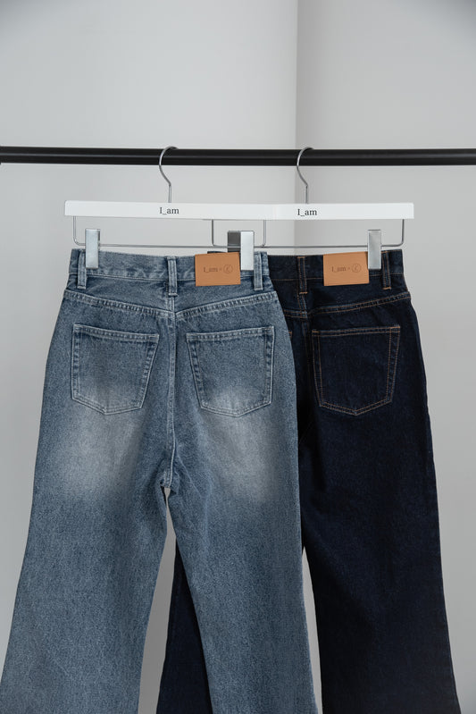 semi flare silhouette denim【I_am × kimina】