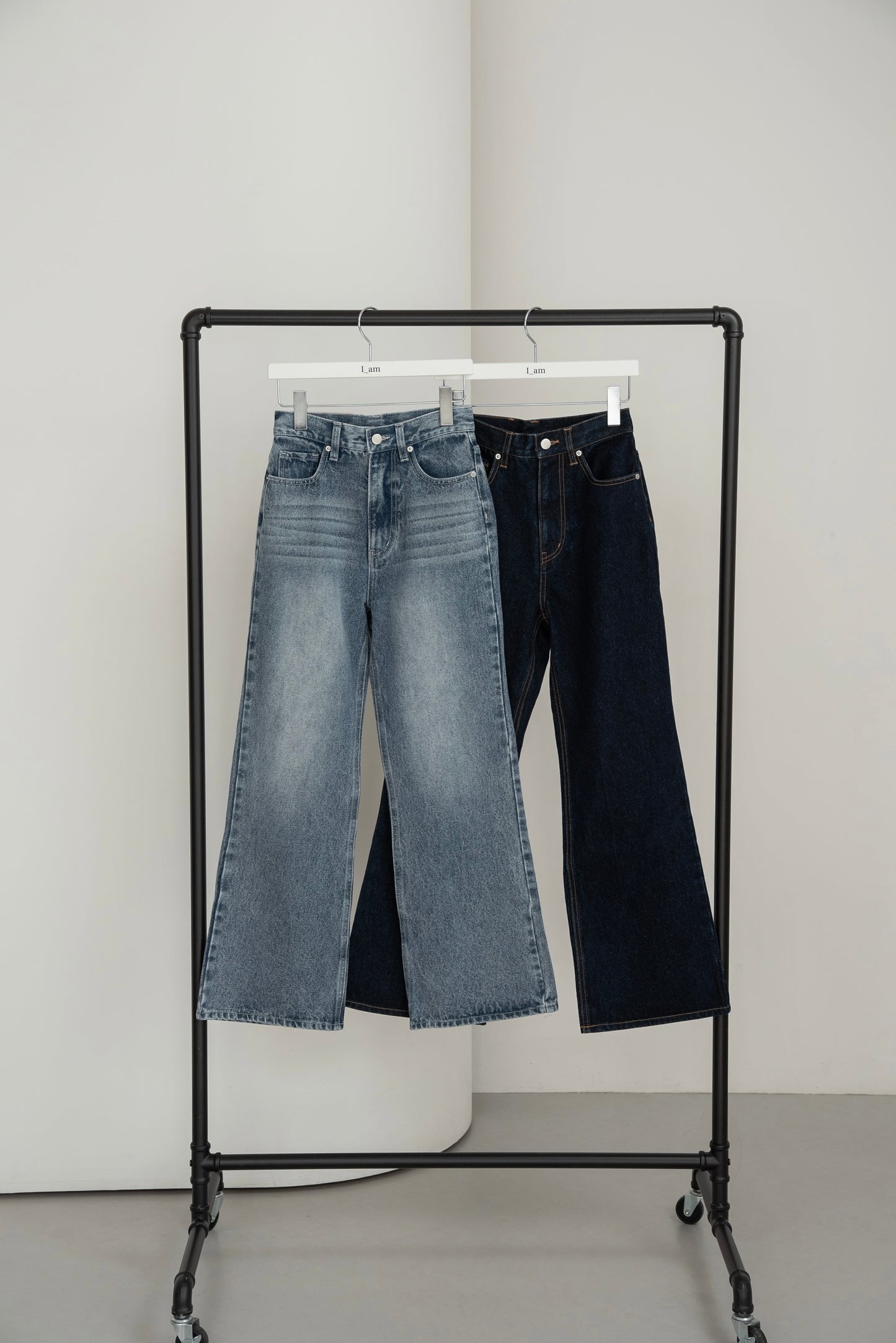 semi flare silhouette denim【I_am × kimina】
