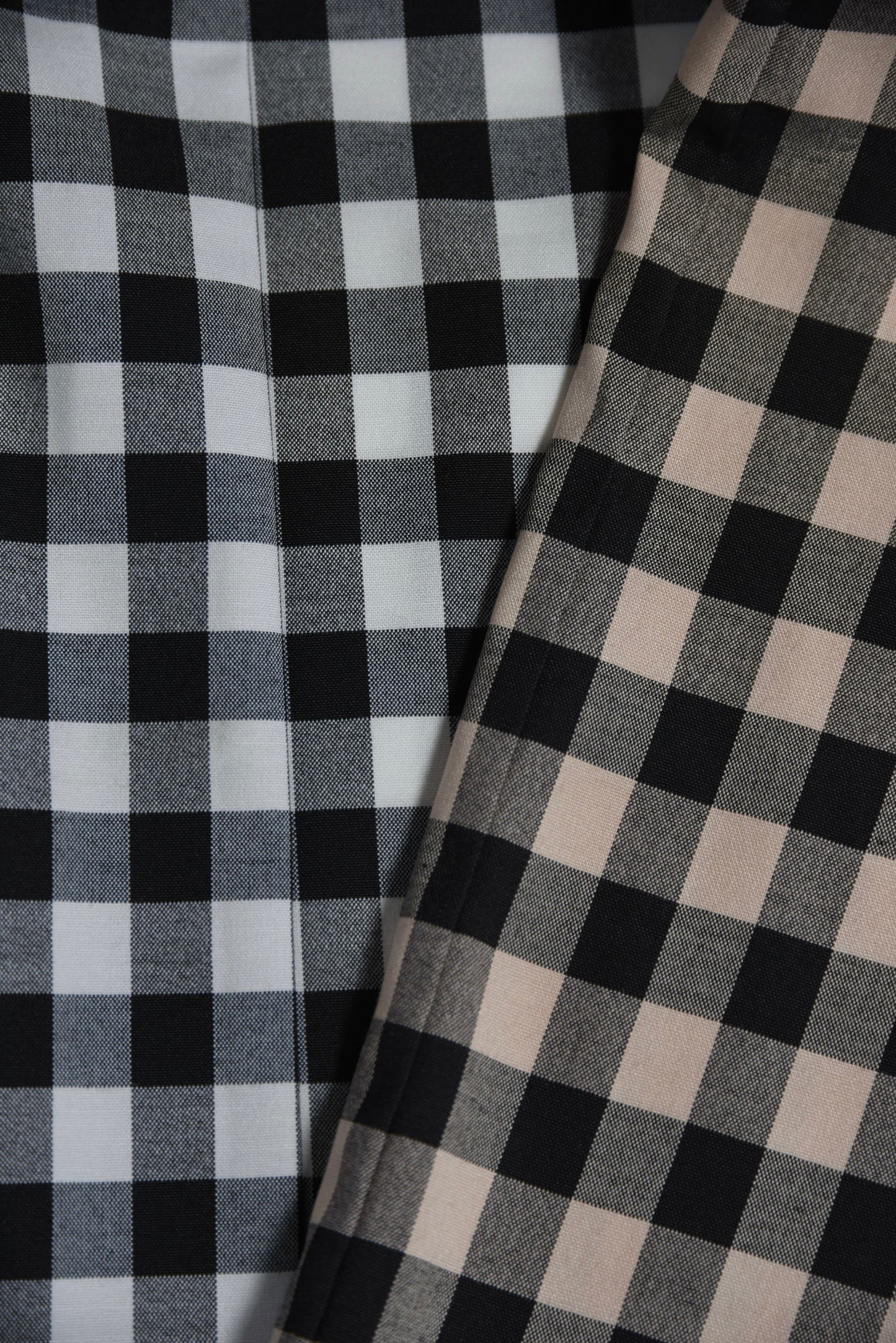gingham check straight tuck pants