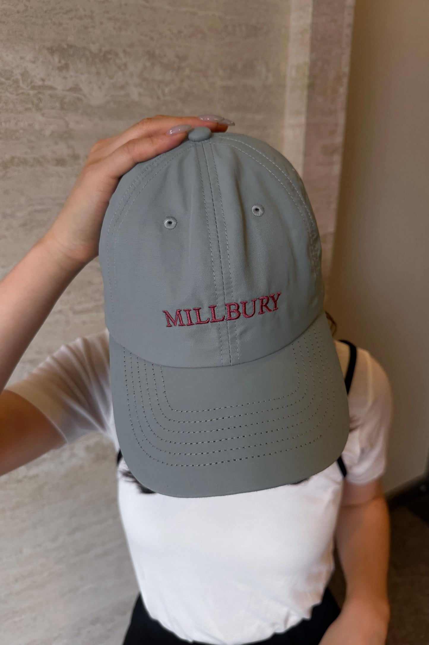 accent bi color embroidery cap