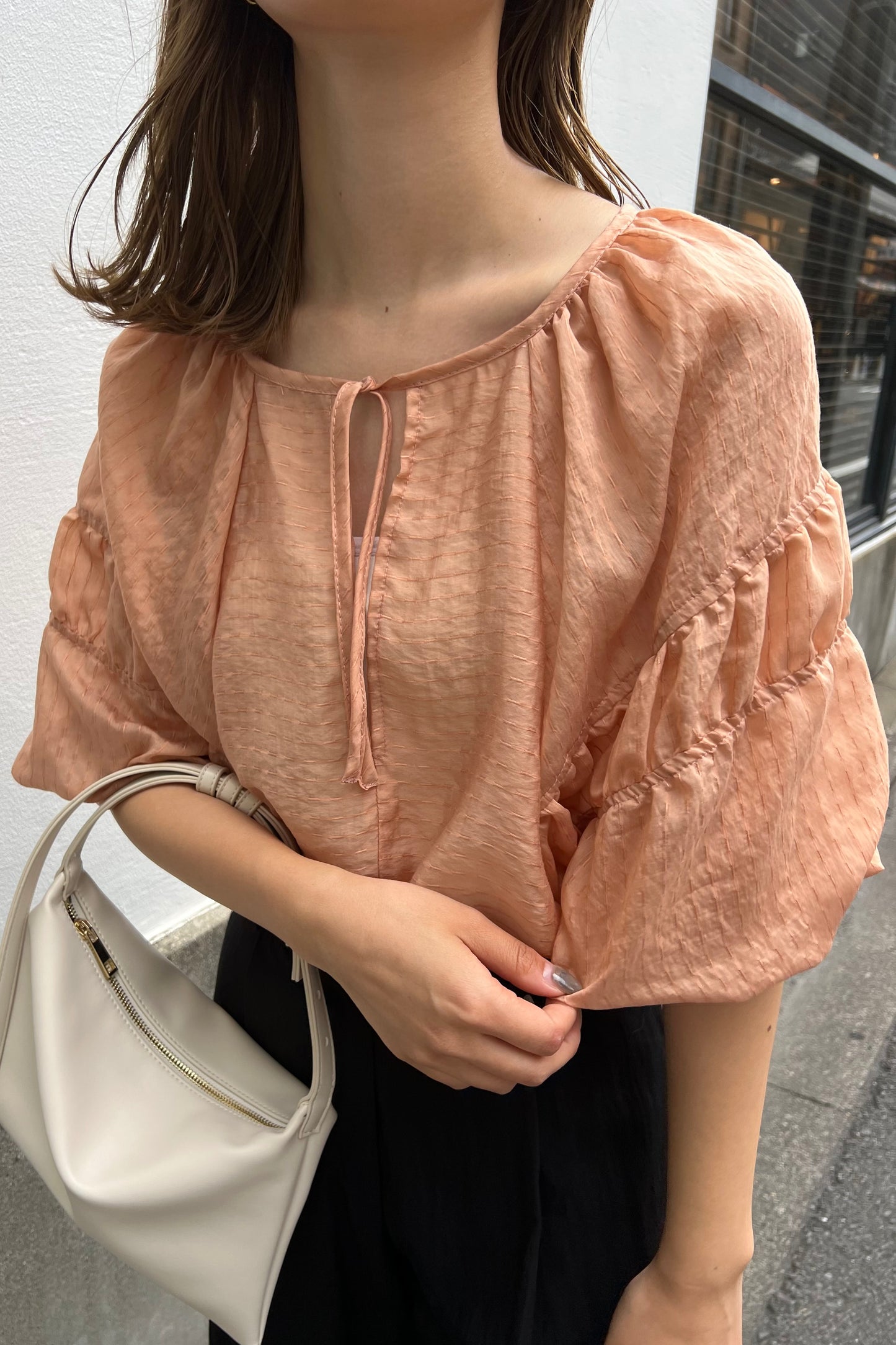 stitch like sheer blouse【eim plus+限定アイテム】