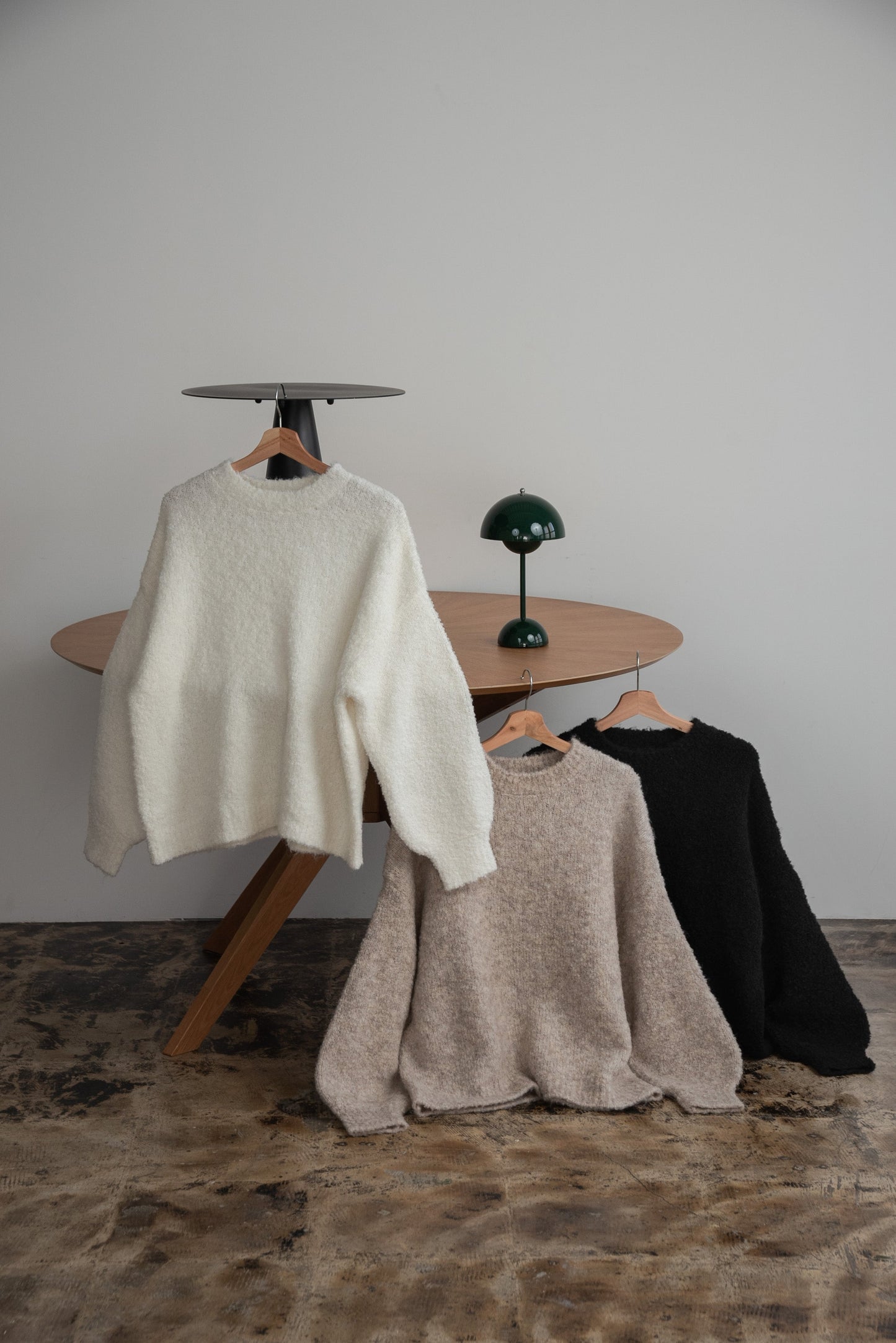 boucle crew neck pullover
