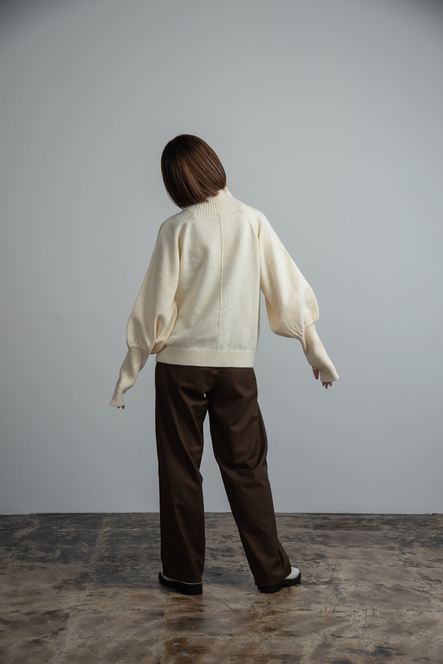 alpaca touch volume sleeve knit