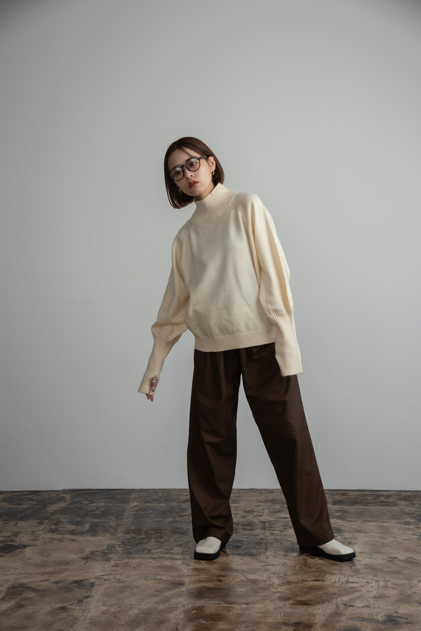 alpaca touch volume sleeve knit