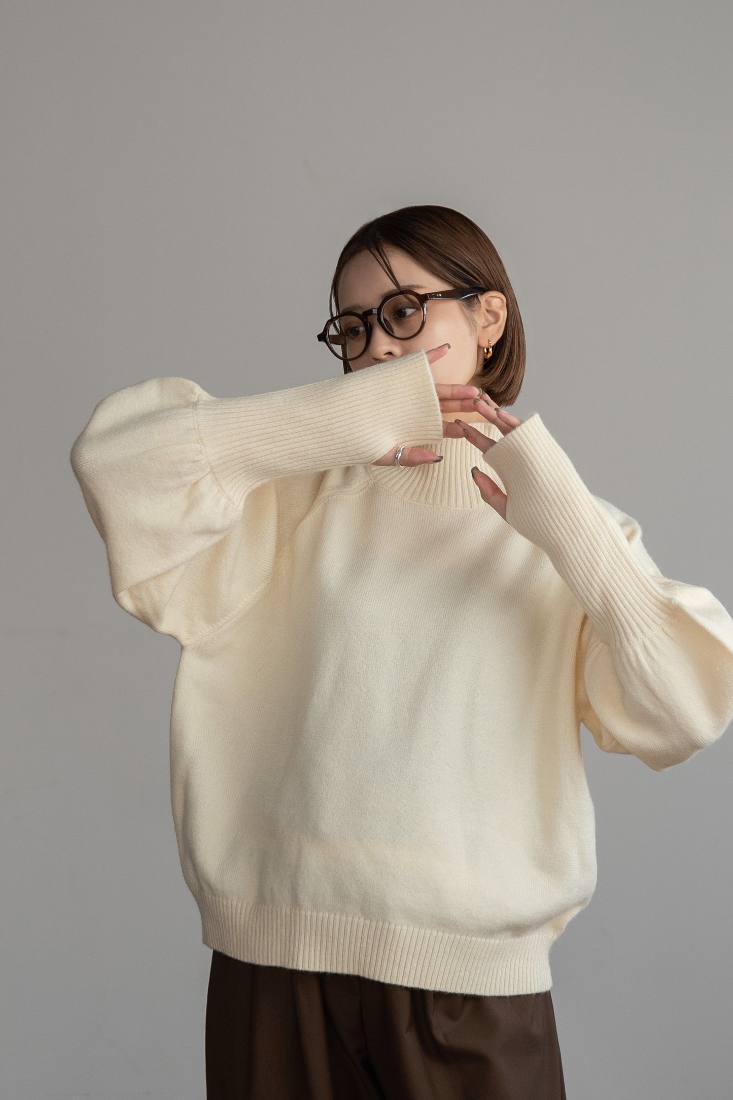 alpaca touch volume sleeve knit