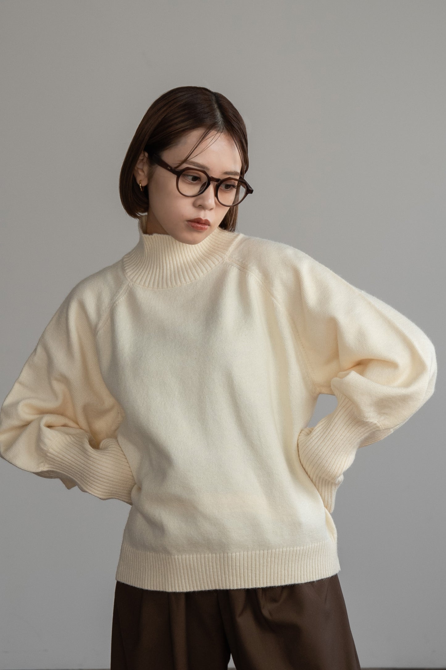 alpaca touch volume sleeve knit