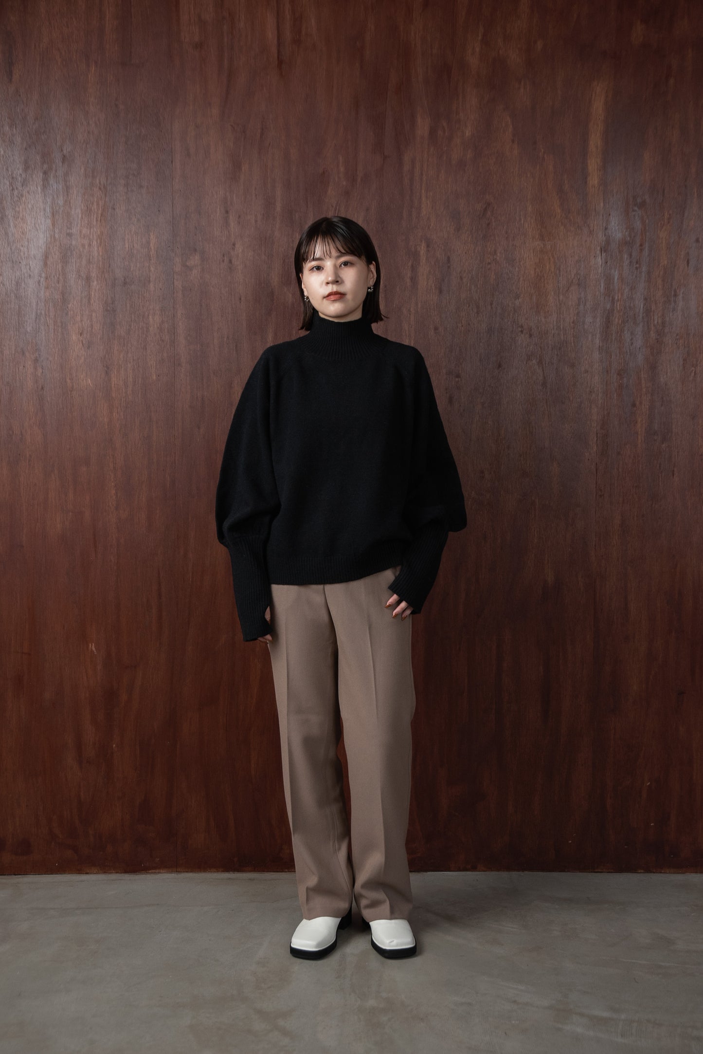 alpaca touch volume sleeve knit