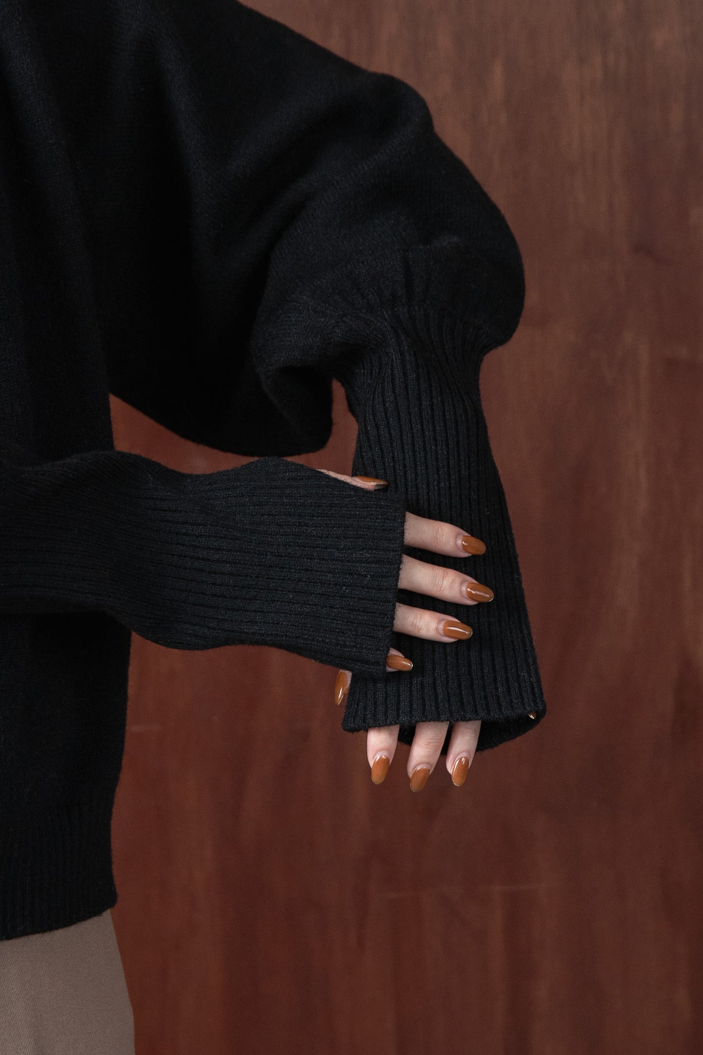 alpaca touch volume sleeve knit
