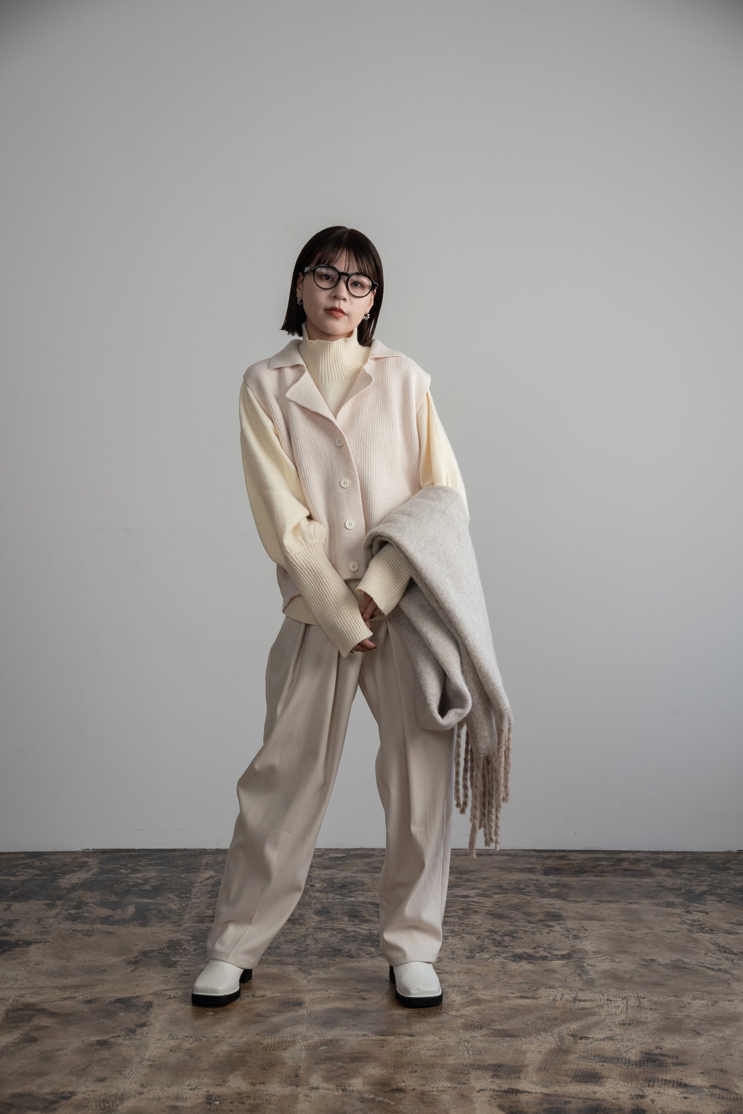loose rib knit vest
