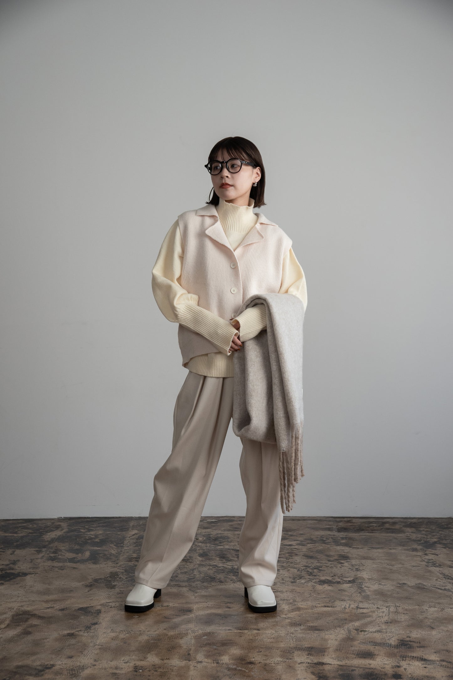 loose rib knit vest