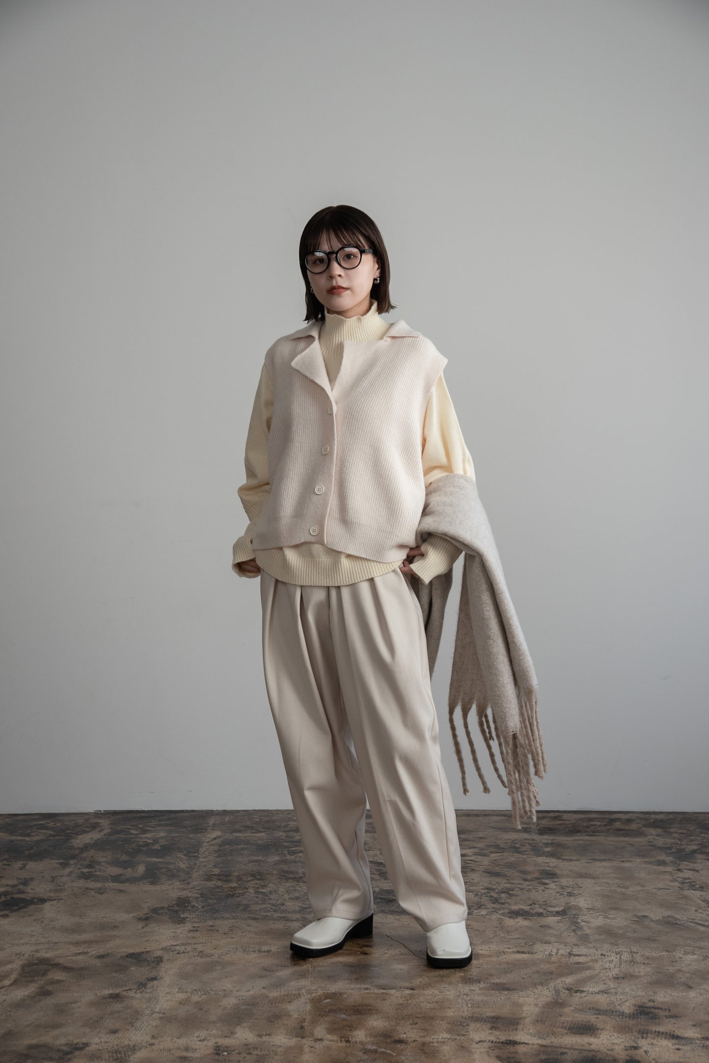 loose rib knit vest