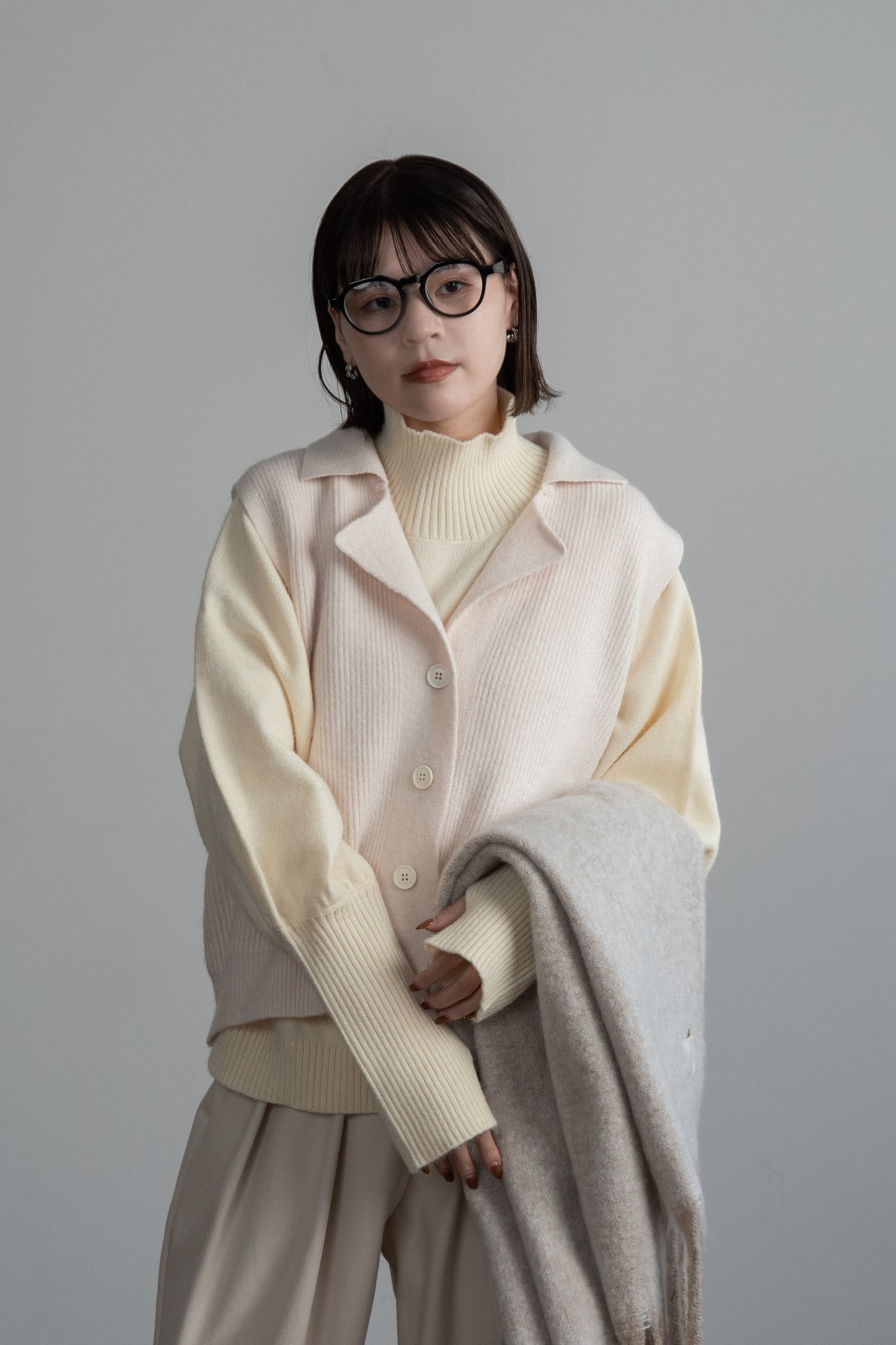 loose rib knit vest