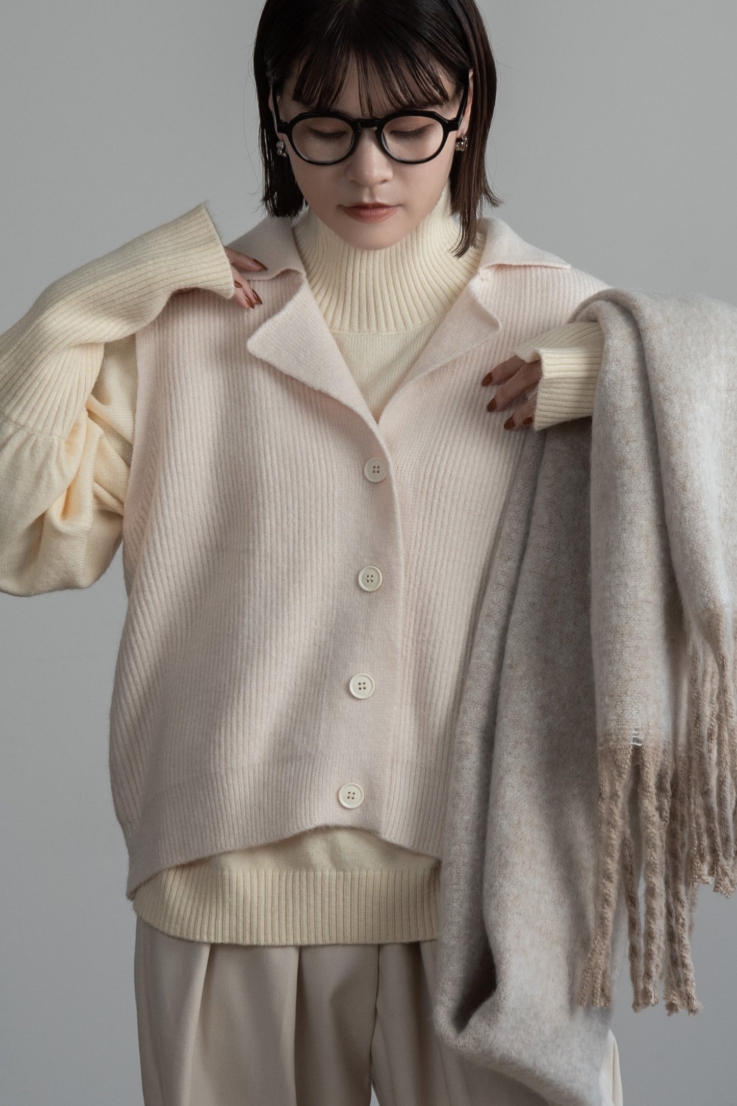 loose rib knit vest