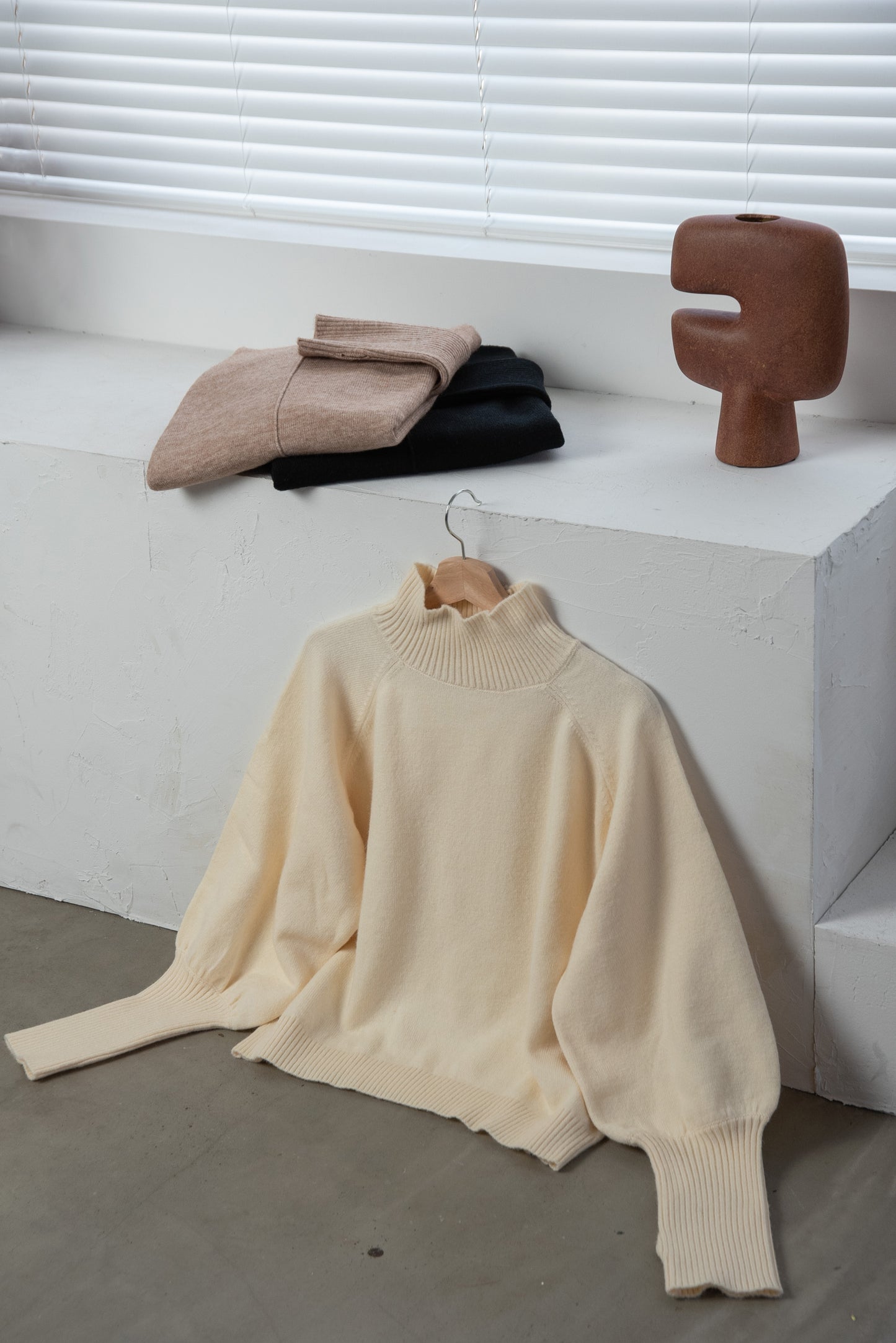 alpaca touch volume sleeve knit