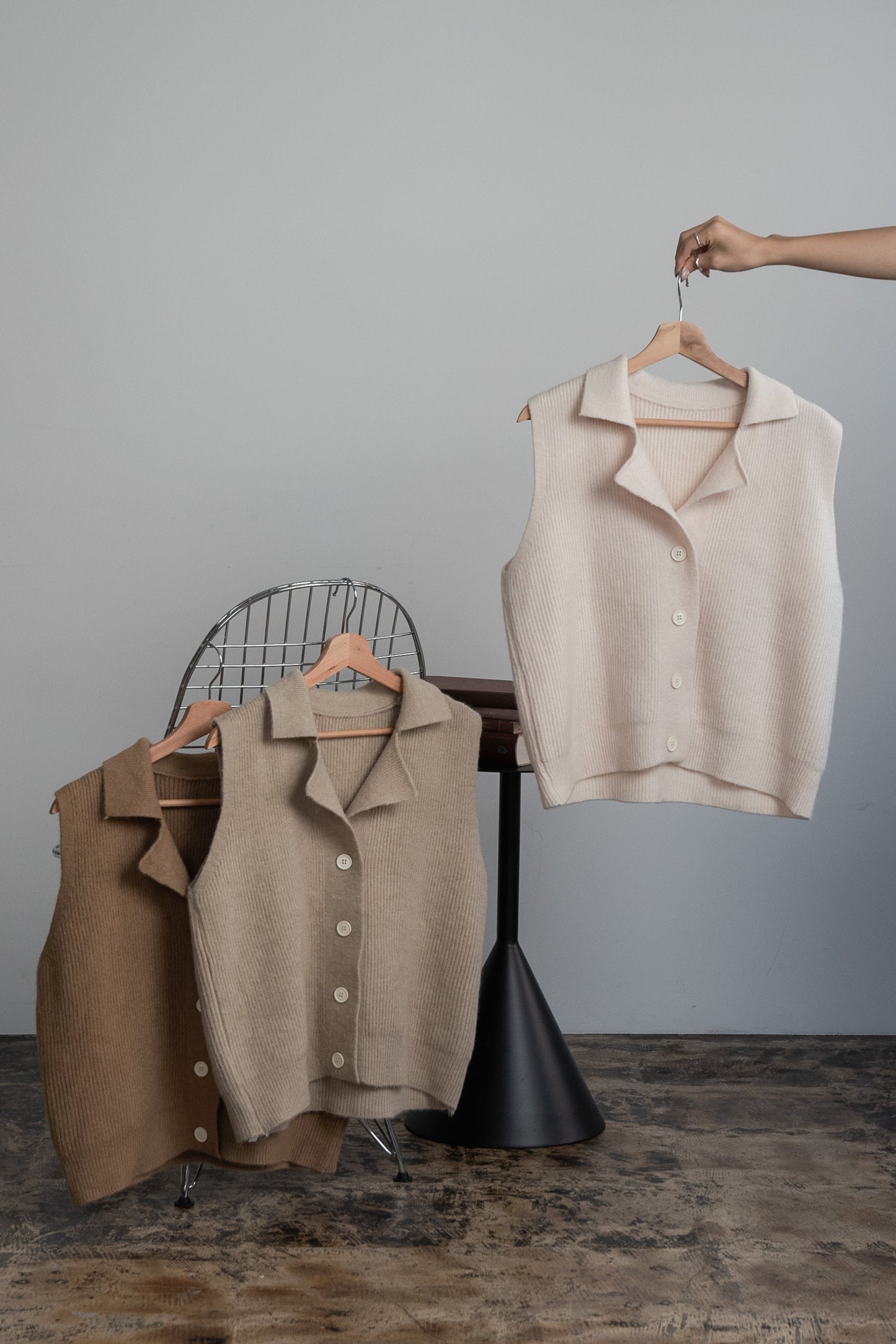 loose rib knit vest