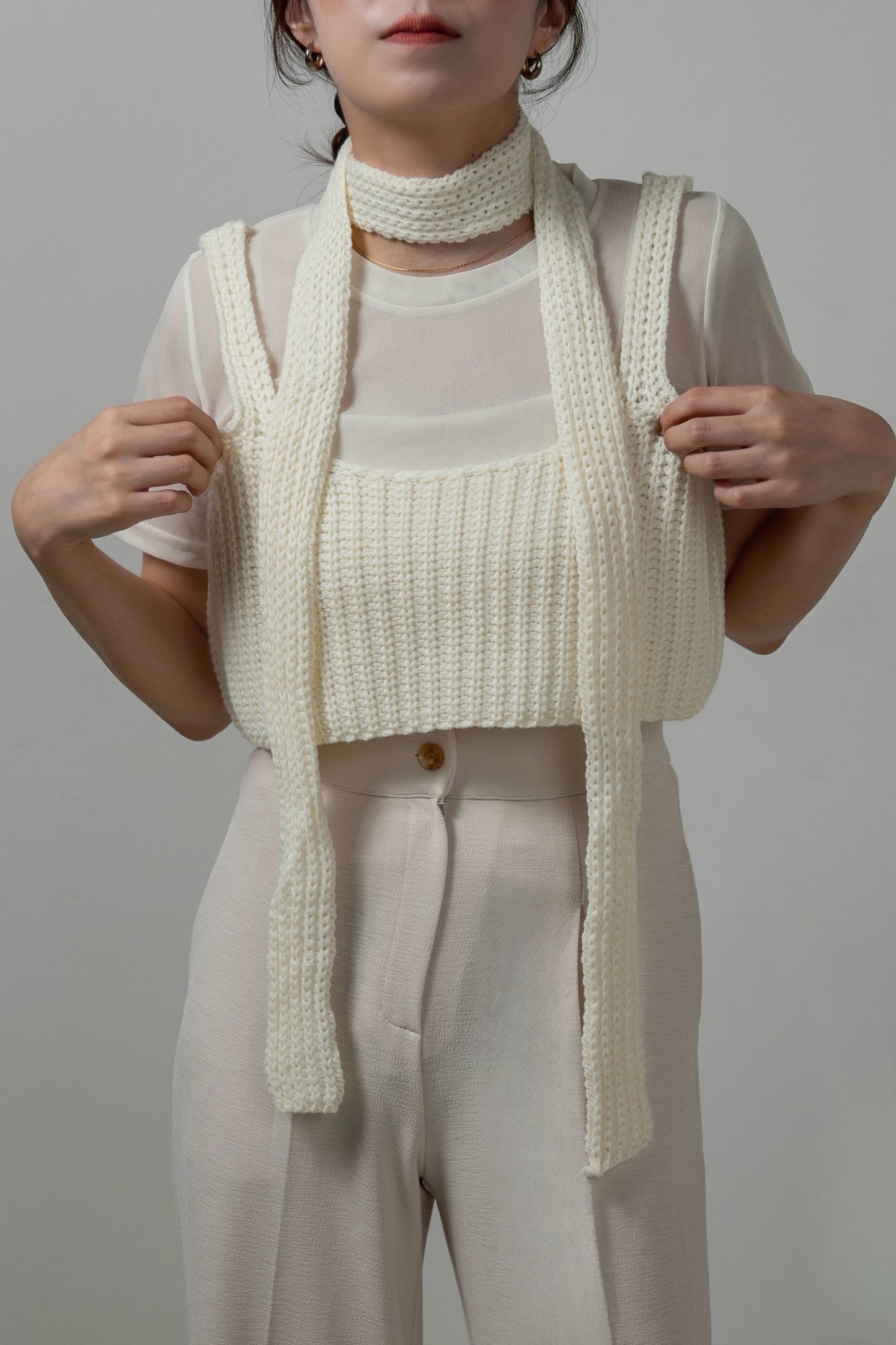 chunky like set knit bustier