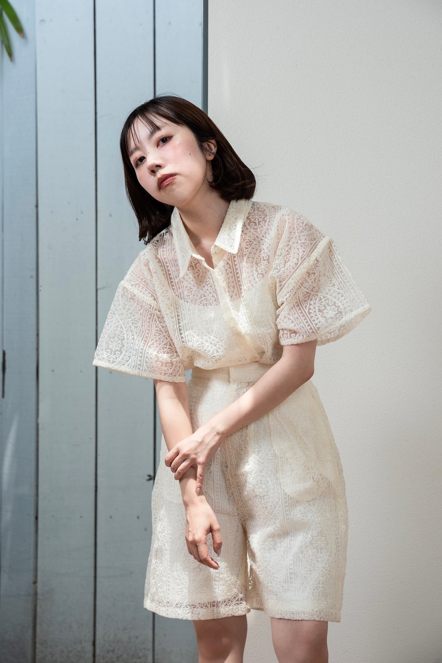 lace sheer shirt