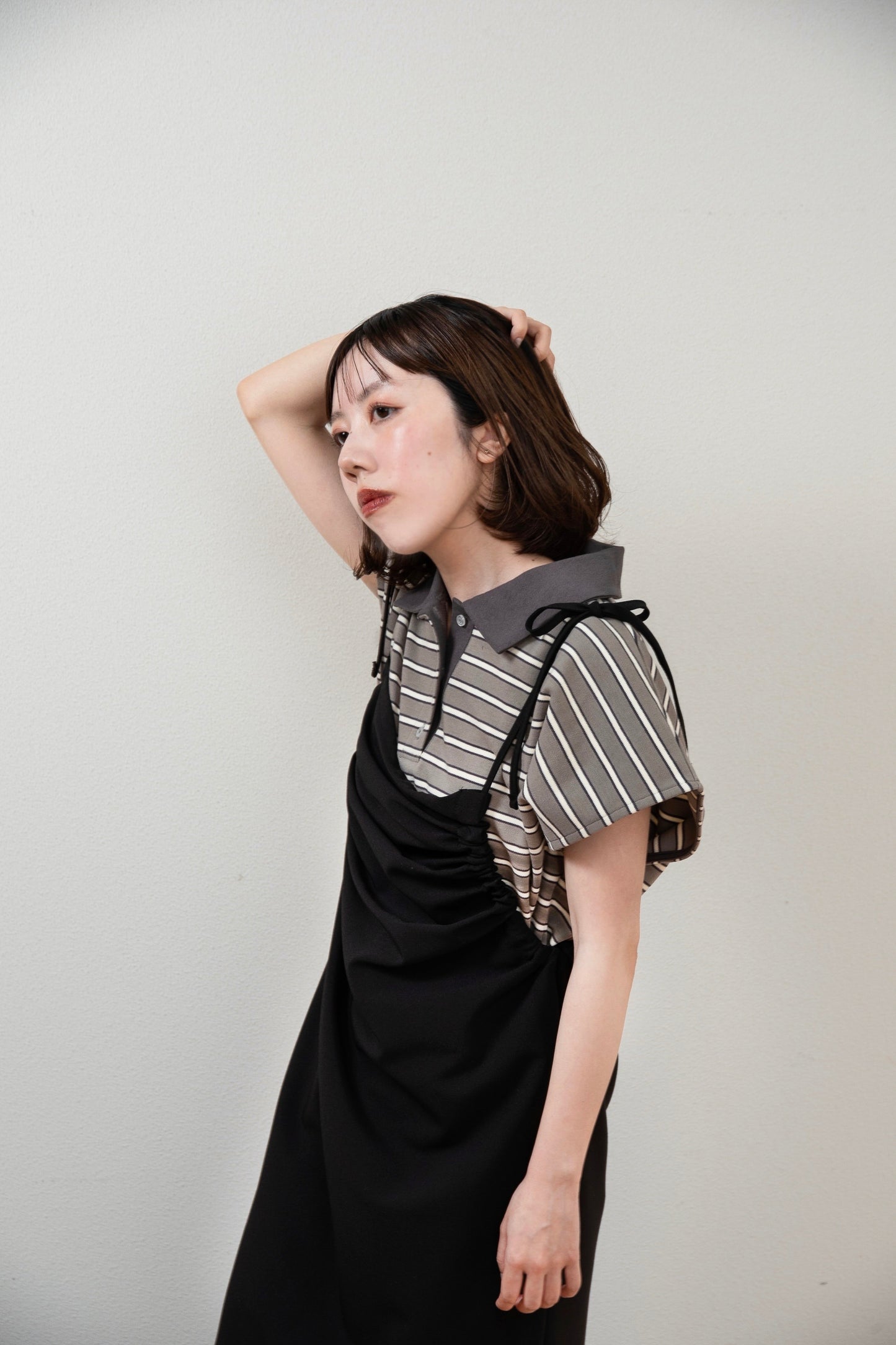 french sleeve multi border tops