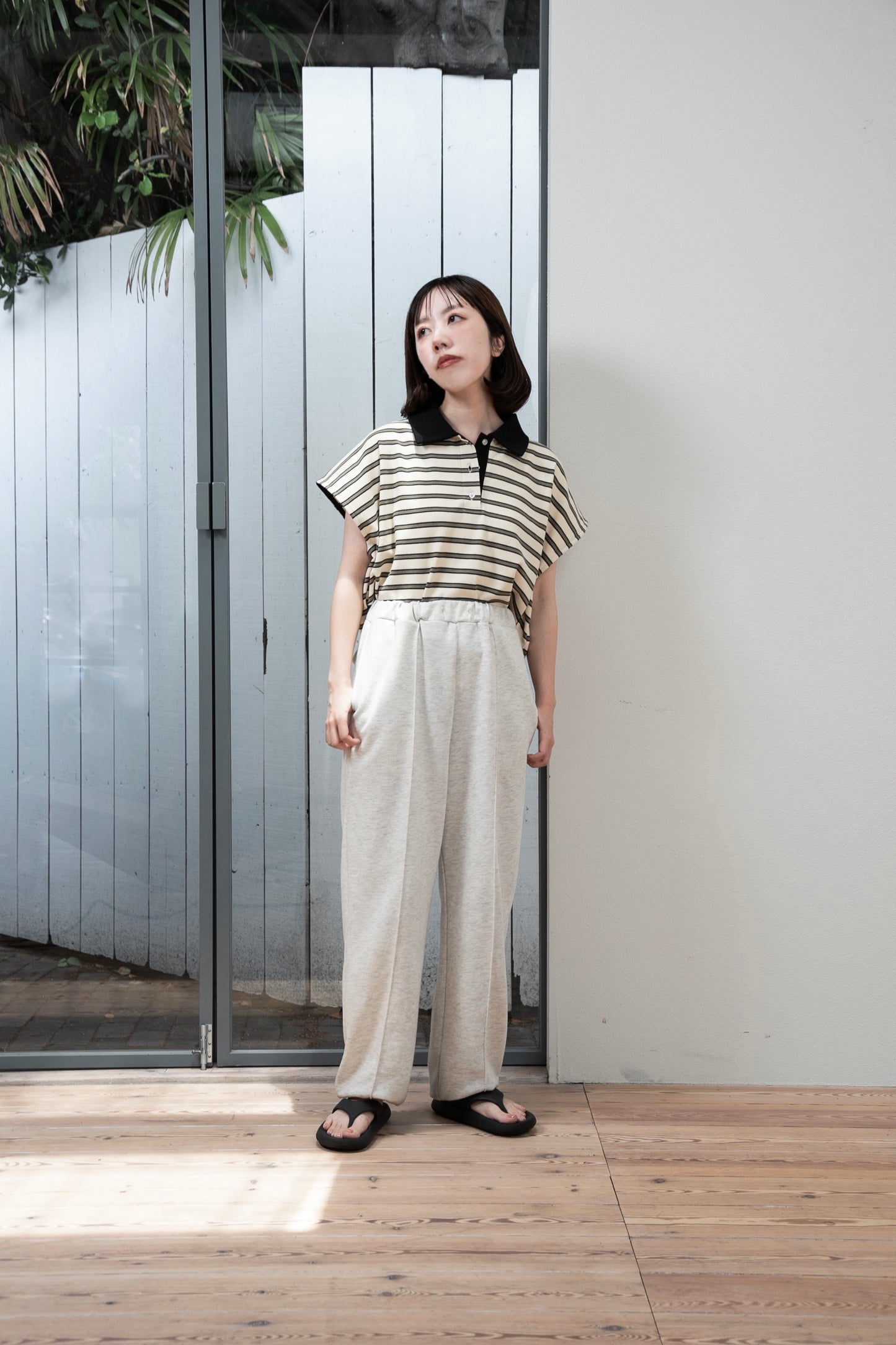 french sleeve multi border tops