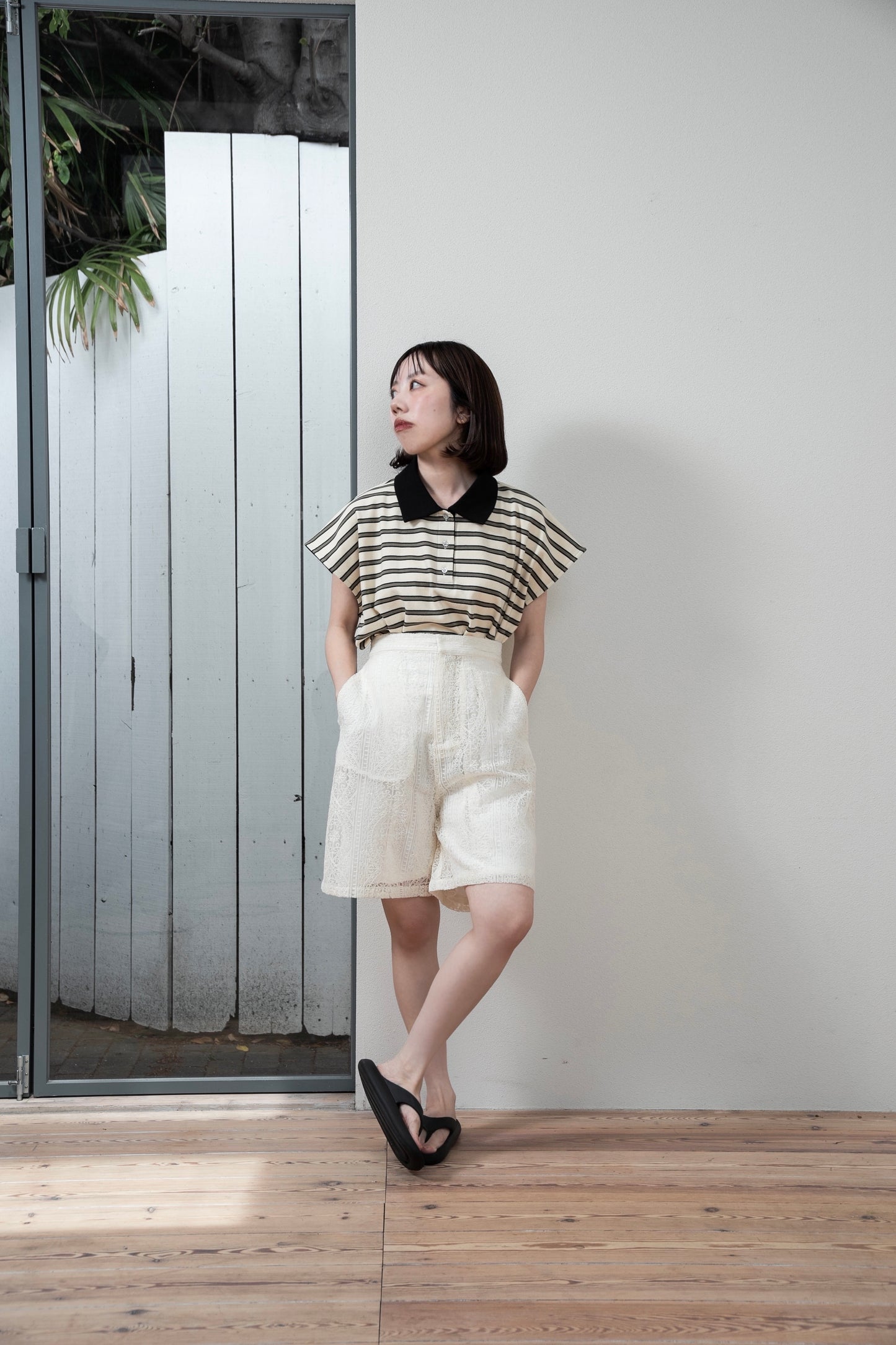 lace sheer short pants