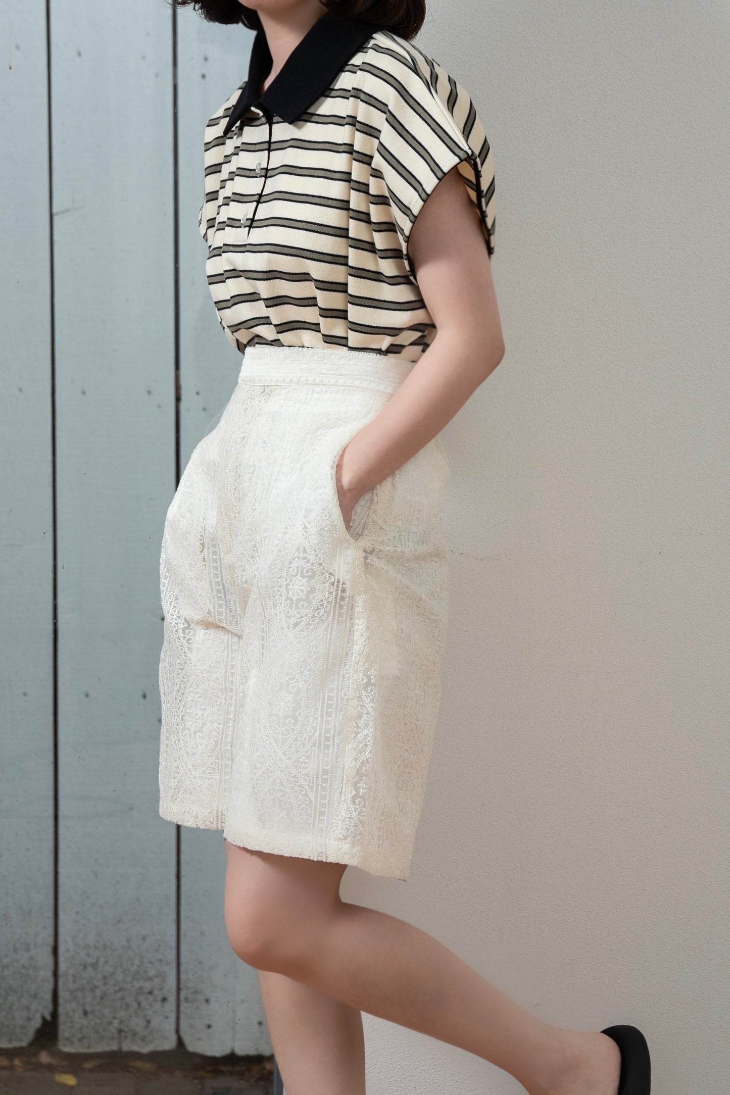 lace sheer short pants